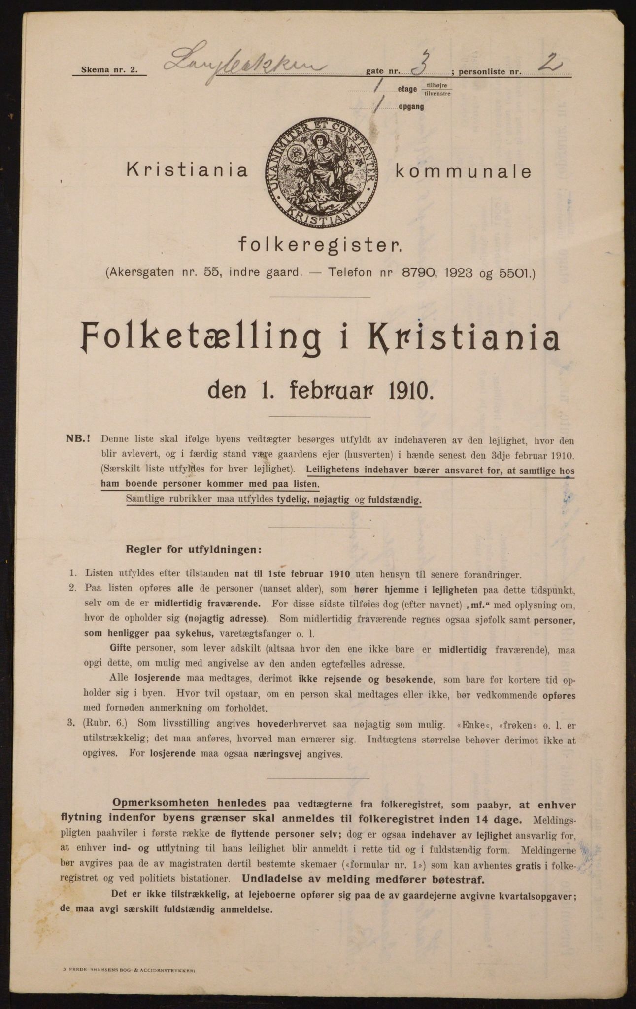 OBA, Municipal Census 1910 for Kristiania, 1910, p. 54326