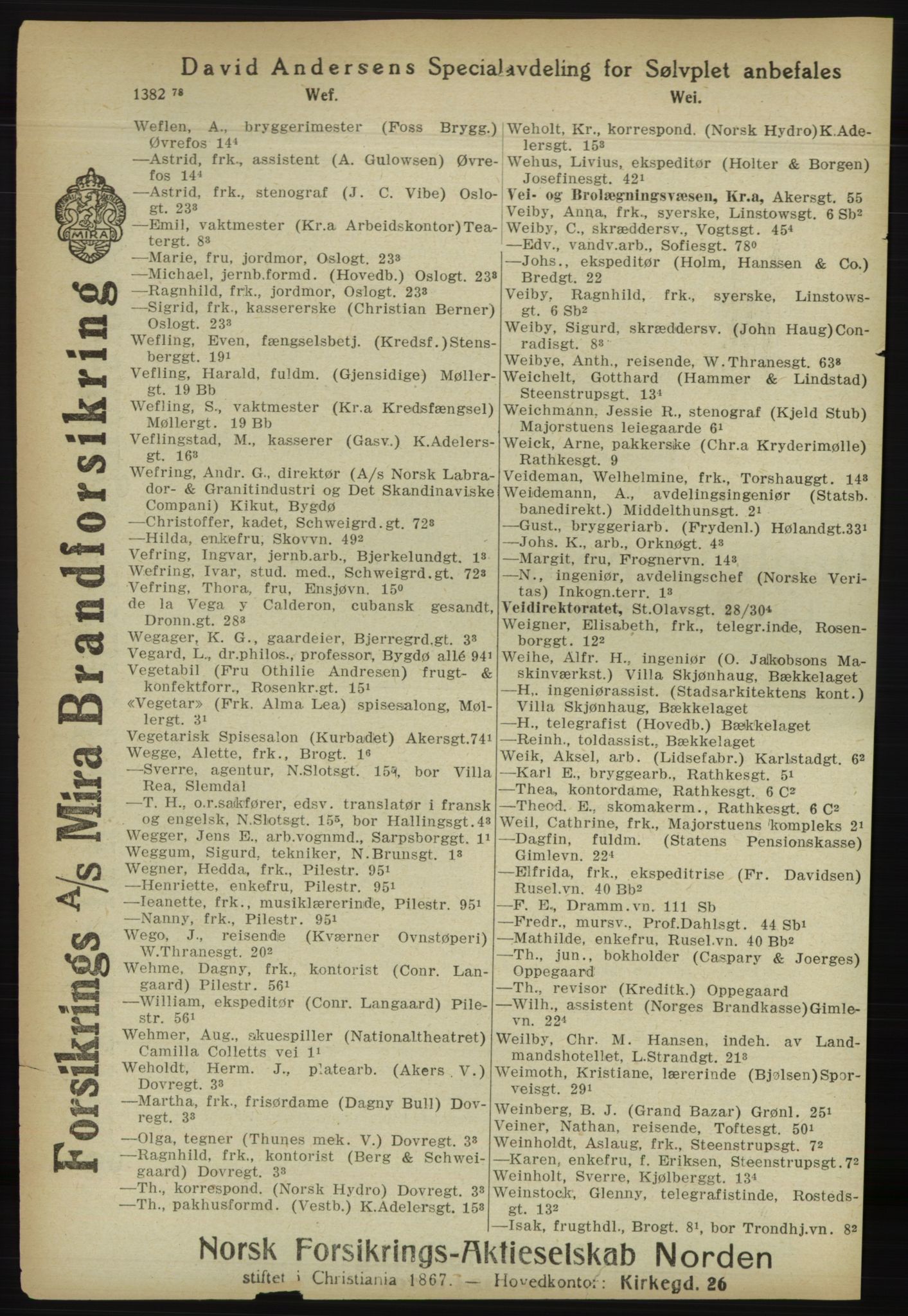 Kristiania/Oslo adressebok, PUBL/-, 1918, p. 1485