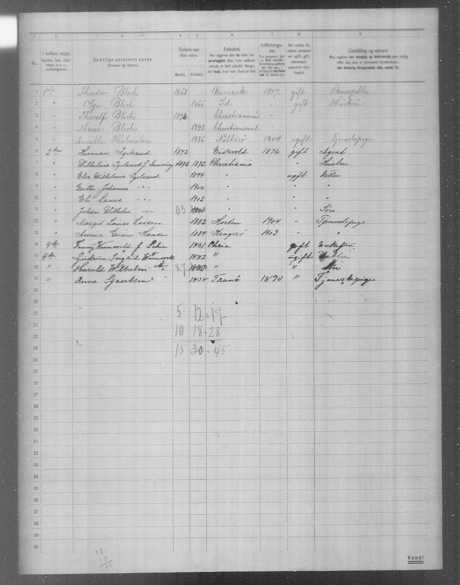 OBA, Municipal Census 1904 for Kristiania, 1904, p. 14805