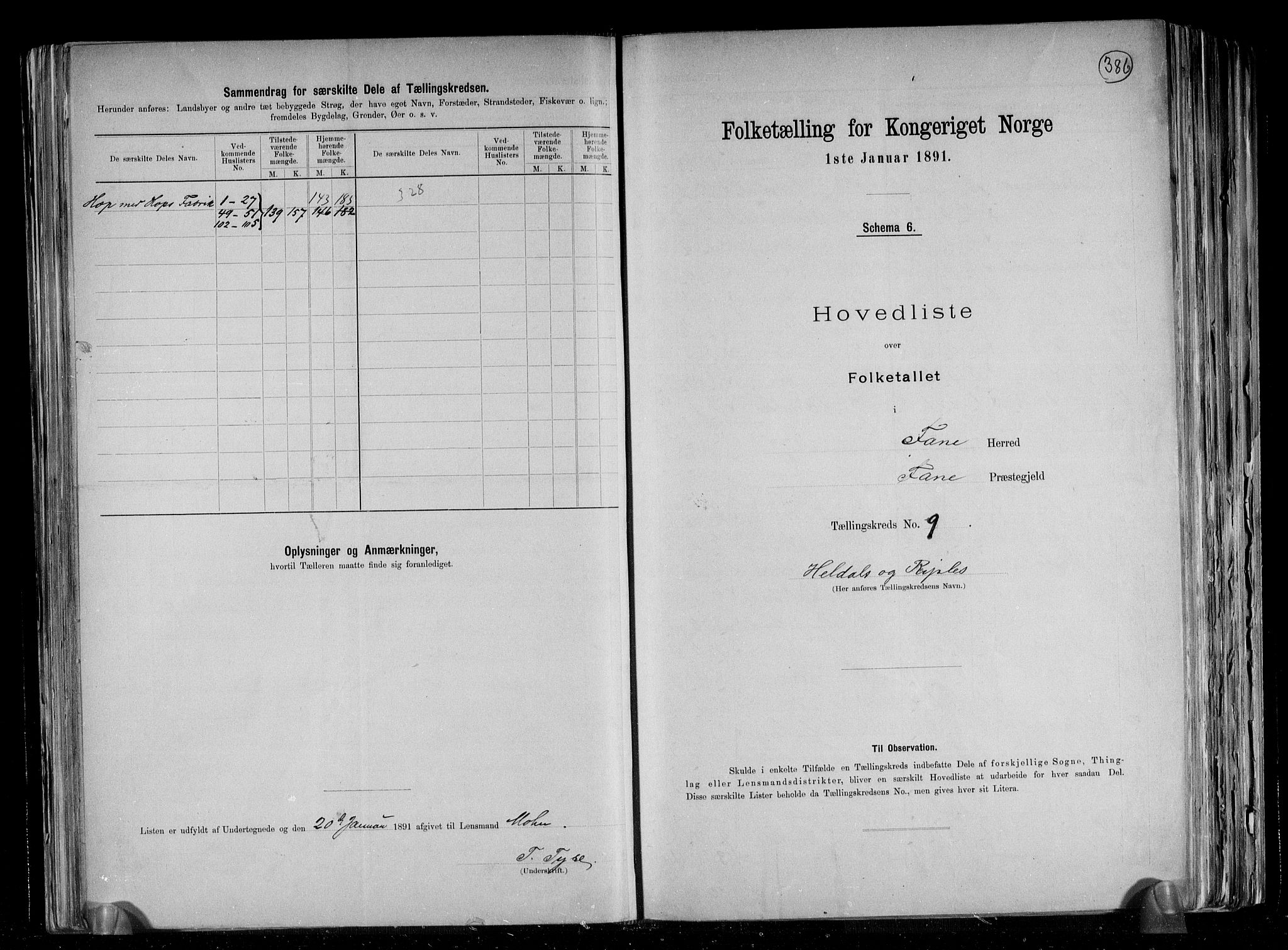 RA, 1891 census for 1249 Fana, 1891, p. 22