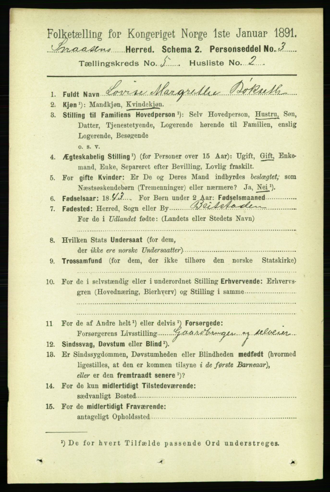 RA, 1891 census for 1736 Snåsa, 1891, p. 1484