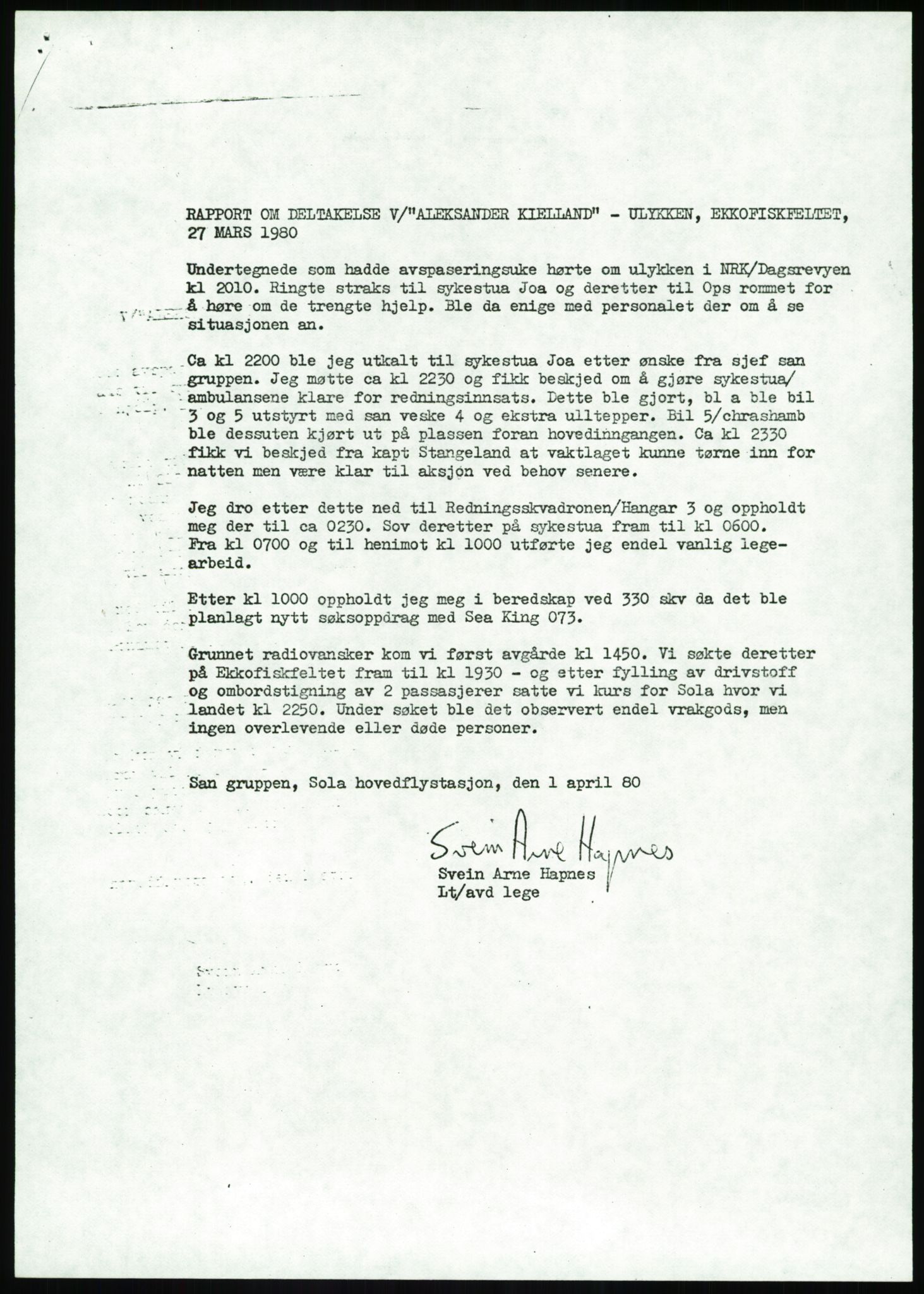 Justisdepartementet, Granskningskommisjonen ved Alexander Kielland-ulykken 27.3.1980, RA/S-1165/D/L0017: P Hjelpefartøy (Doku.liste + P1-P6 av 6)/Q Hovedredningssentralen (Q0-Q27 av 27), 1980-1981, p. 285