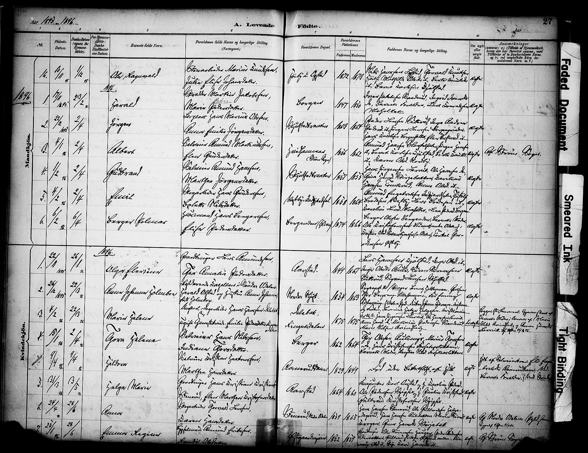 Sør-Odal prestekontor, AV/SAH-PREST-030/H/Ha/Haa/L0009: Parish register (official) no. 9, 1886-1926, p. 27