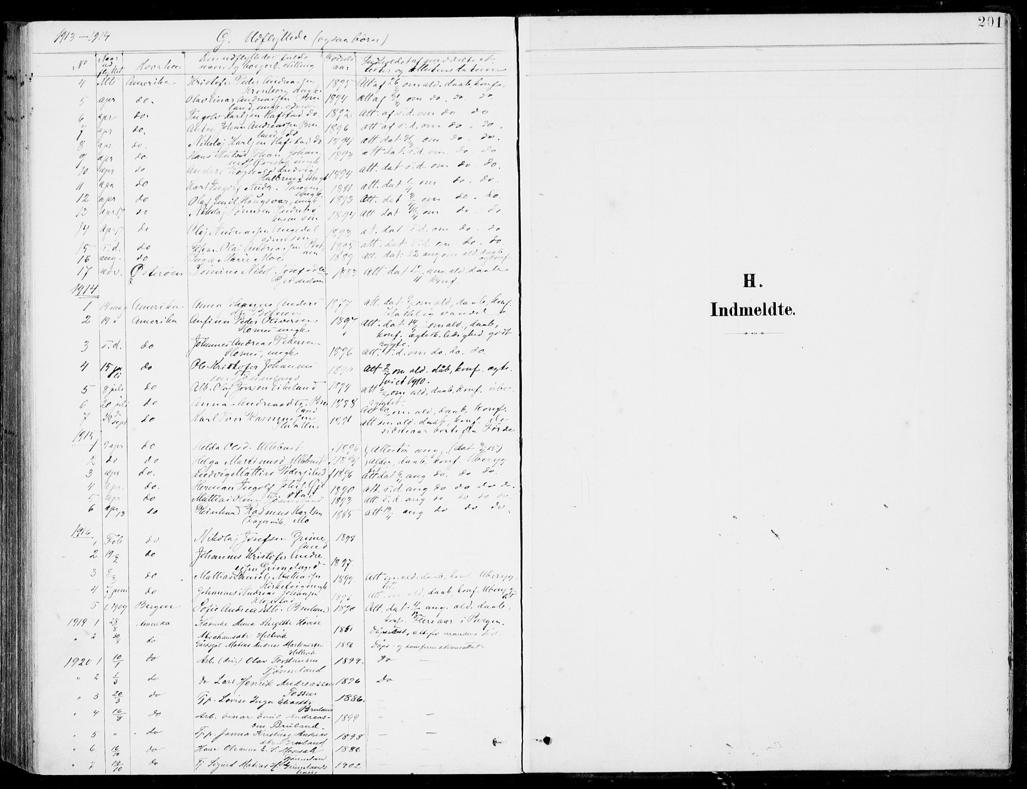 Førde sokneprestembete, SAB/A-79901/H/Haa/Haab/L0002: Parish register (official) no. B  2, 1899-1920, p. 201