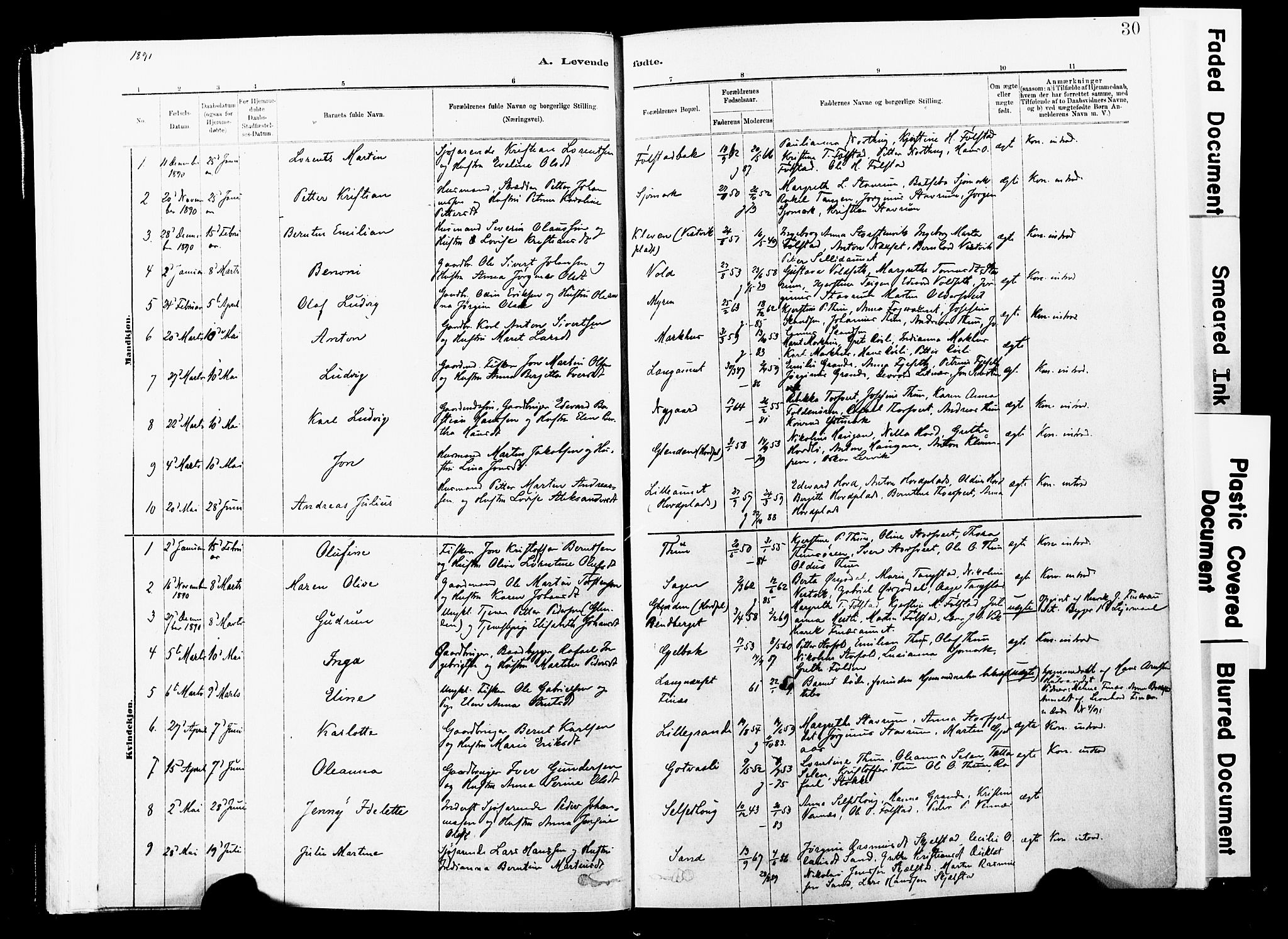 Ministerialprotokoller, klokkerbøker og fødselsregistre - Nord-Trøndelag, SAT/A-1458/744/L0420: Parish register (official) no. 744A04, 1882-1904, p. 30
