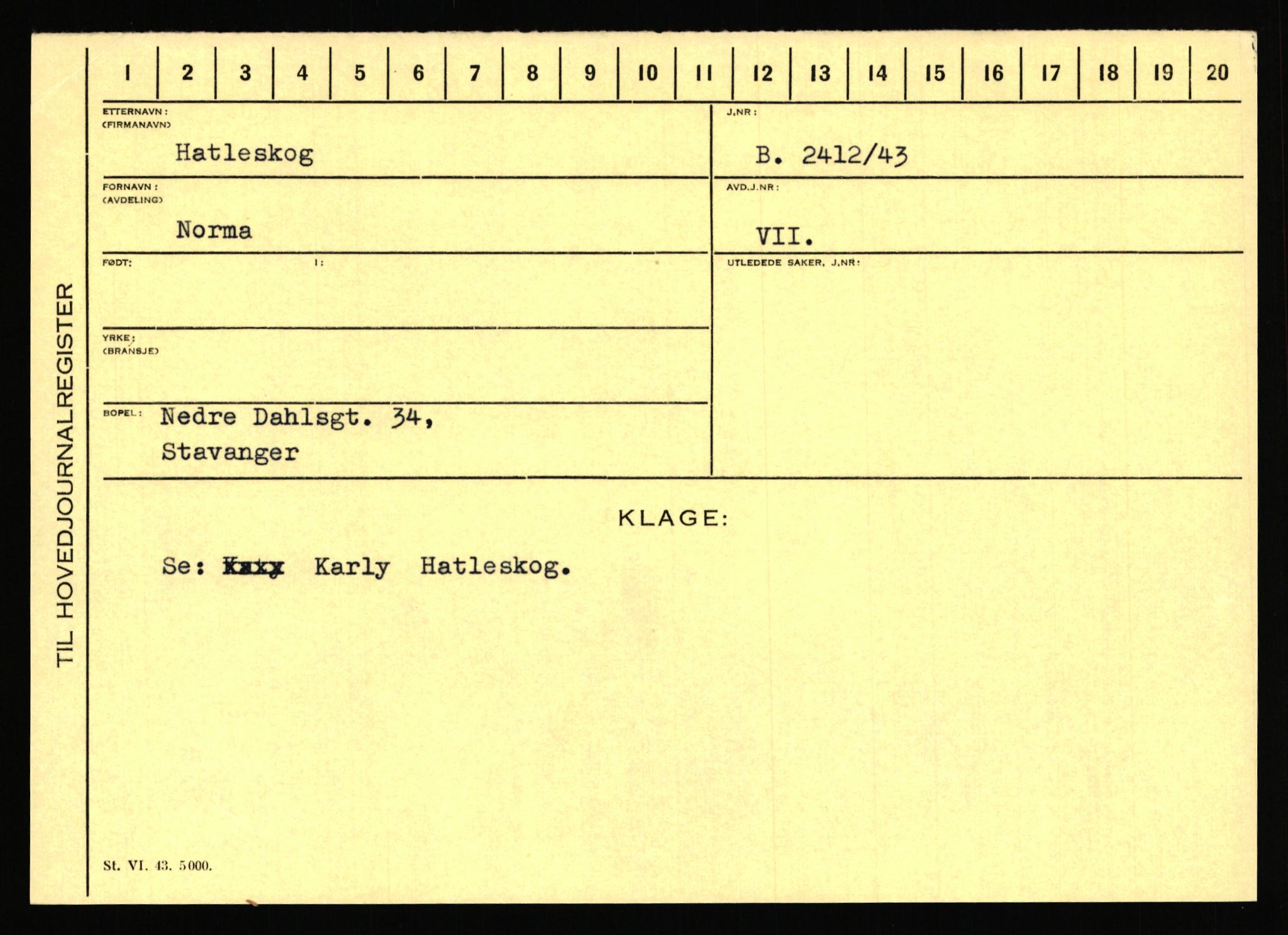 Statspolitiet - Hovedkontoret / Osloavdelingen, AV/RA-S-1329/C/Ca/L0006: Hanche - Hokstvedt, 1943-1945, p. 2058