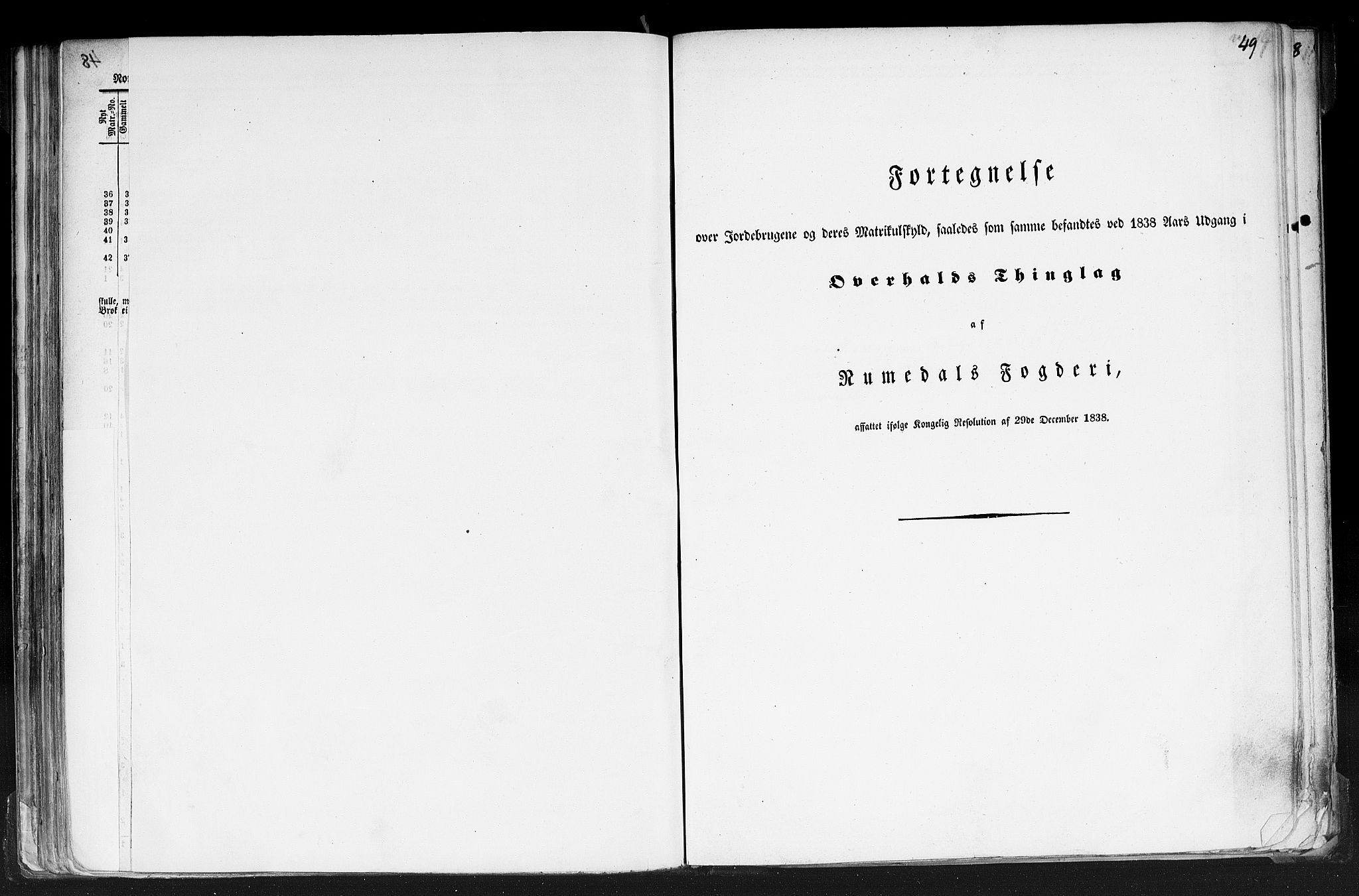 Rygh, RA/PA-0034/F/Fb/L0015/0001: Matrikkelen for 1838 / Matrikkelen for 1838 - Nordre Trondhjems amt (Nord-Trøndelag fylke), 1838, p. 49a