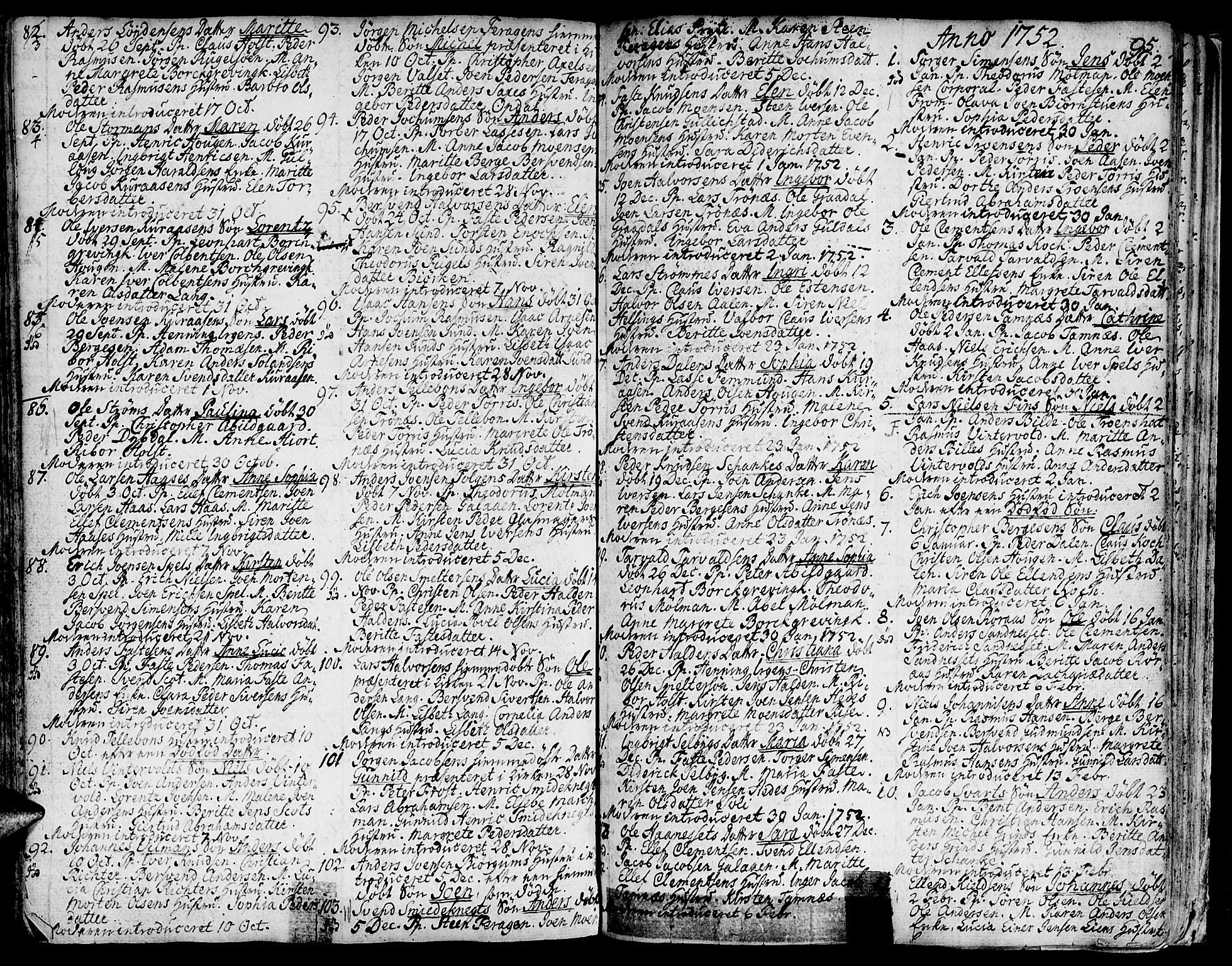 Ministerialprotokoller, klokkerbøker og fødselsregistre - Sør-Trøndelag, SAT/A-1456/681/L0925: Parish register (official) no. 681A03, 1727-1766, p. 95