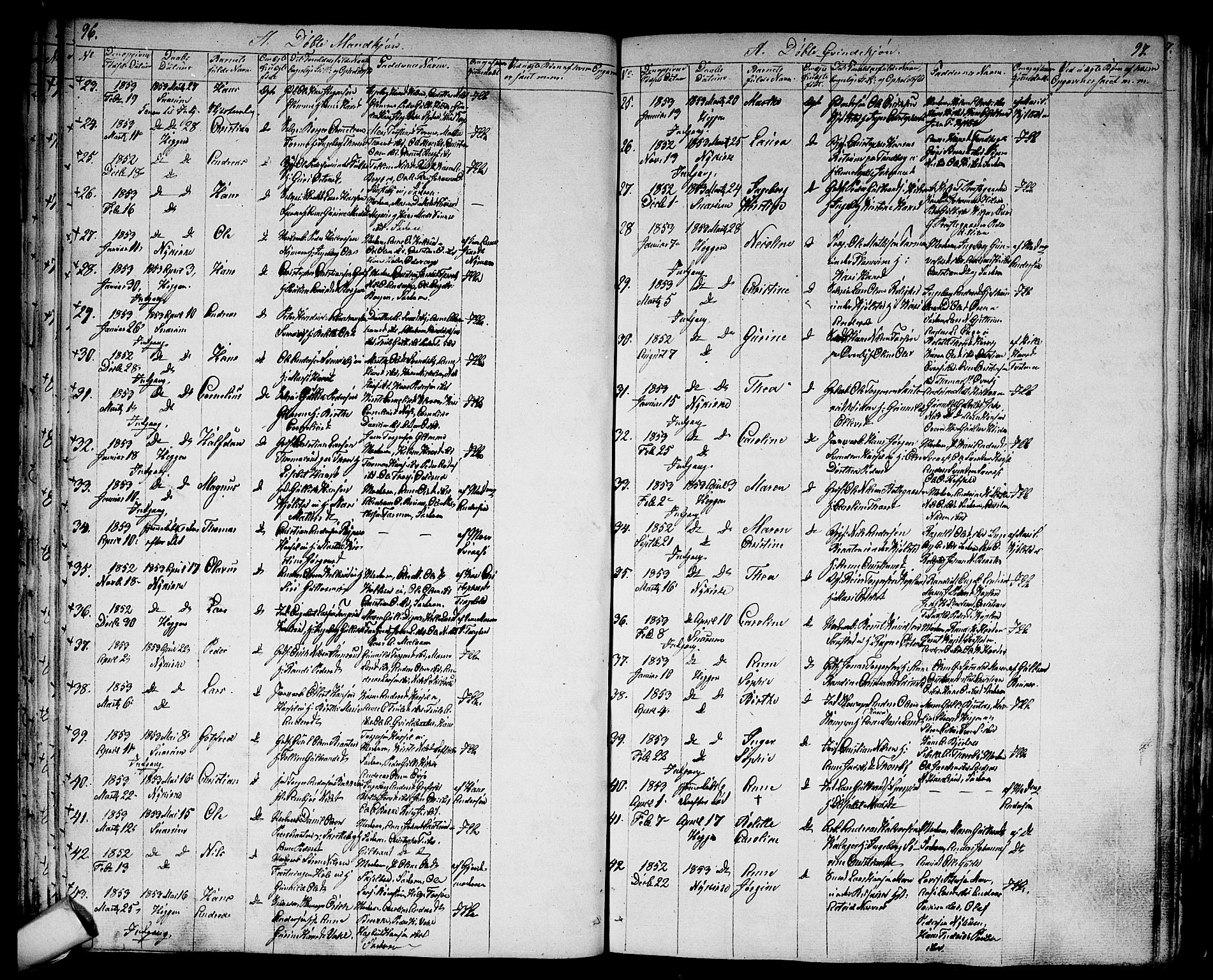 Modum kirkebøker, AV/SAKO-A-234/G/Ga/L0005: Parish register (copy) no. I 5, 1847-1853, p. 96-97