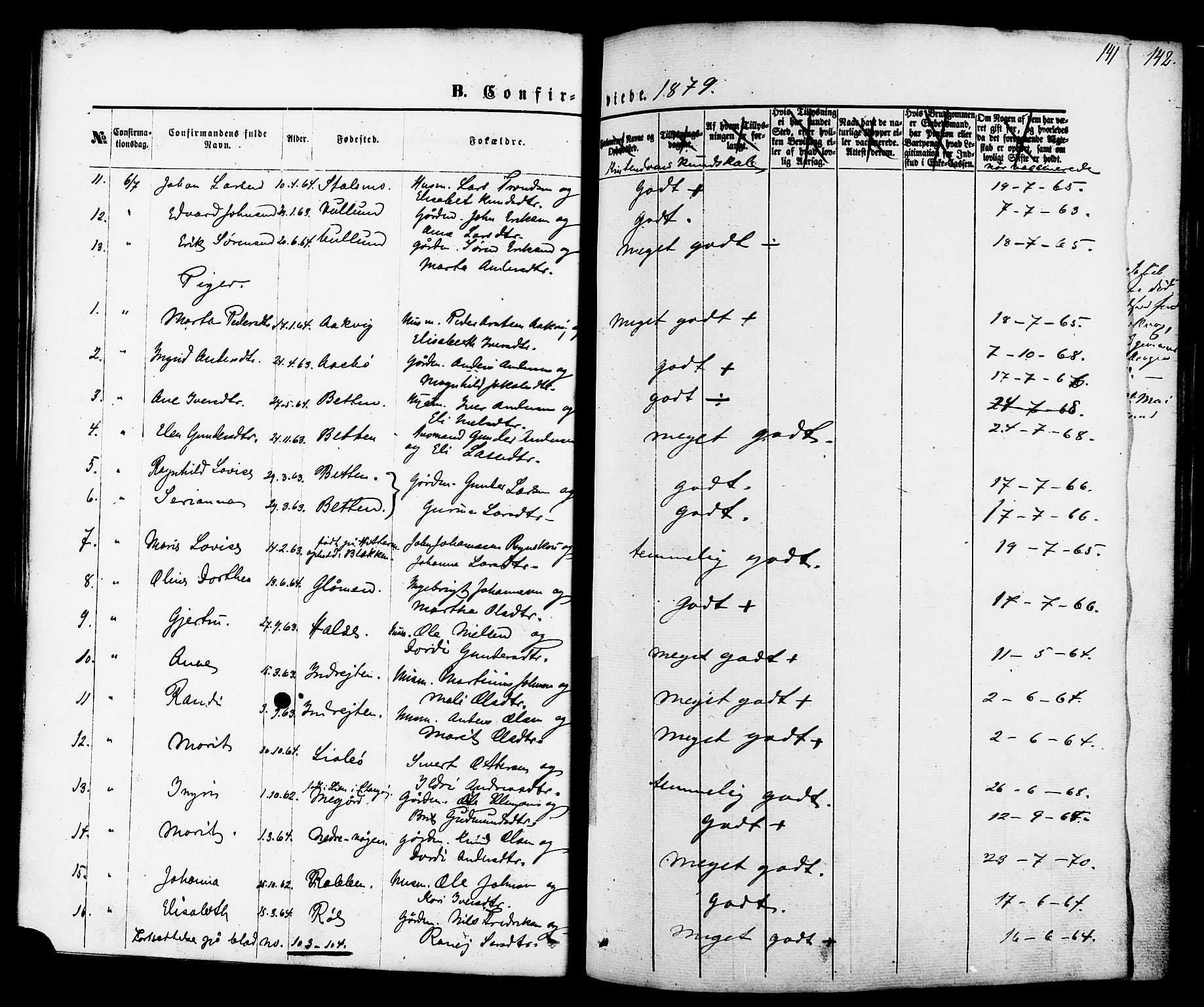 Ministerialprotokoller, klokkerbøker og fødselsregistre - Møre og Romsdal, AV/SAT-A-1454/576/L0884: Parish register (official) no. 576A02, 1865-1879, p. 141