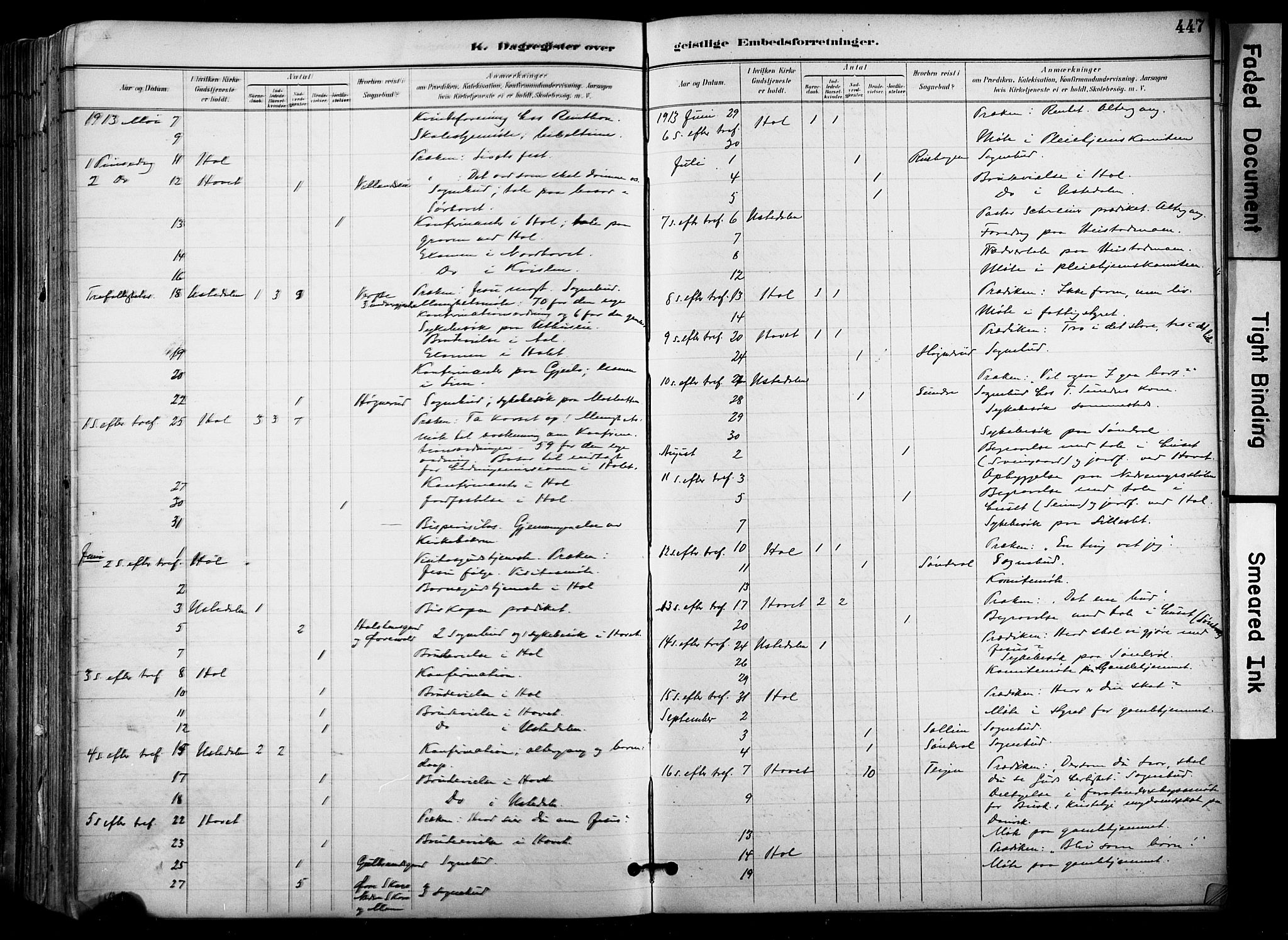 Hol kirkebøker, SAKO/A-227/F/Fa/L0003: Parish register (official) no. I 3, 1887-1918, p. 447
