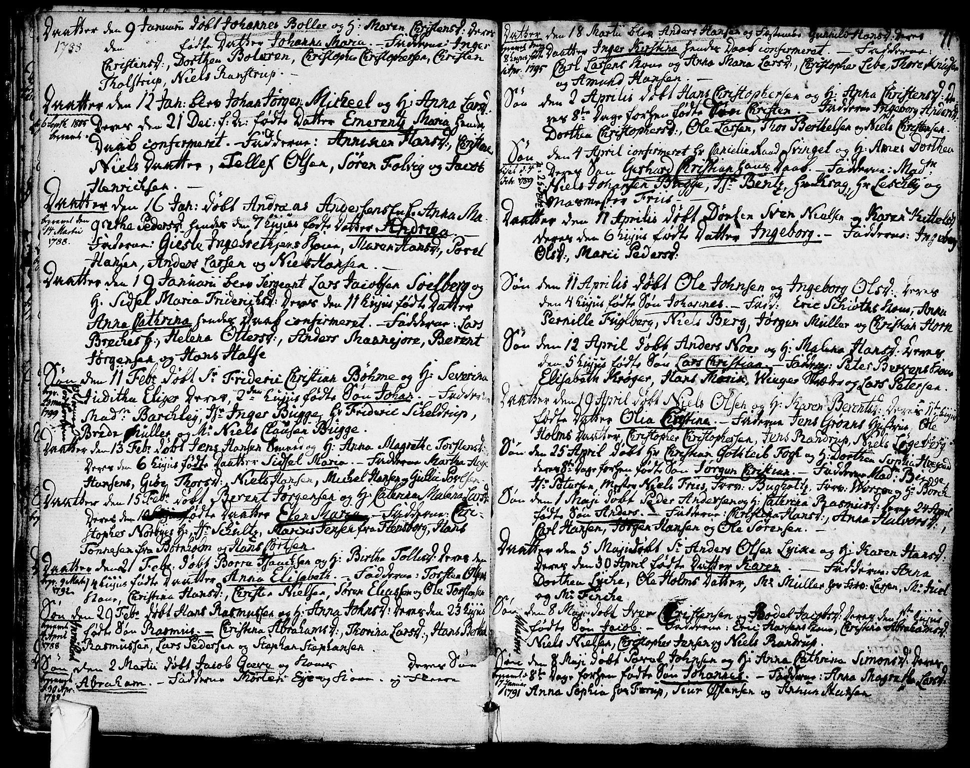 Larvik kirkebøker, SAKO/A-352/G/Ga/L0001: Parish register (copy) no. I 1, 1785-1807, p. 11