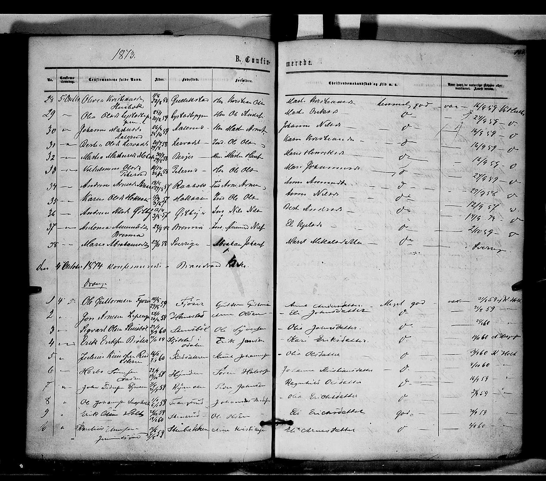 Brandval prestekontor, AV/SAH-PREST-034/H/Ha/Haa/L0001: Parish register (official) no. 1, 1864-1879, p. 166