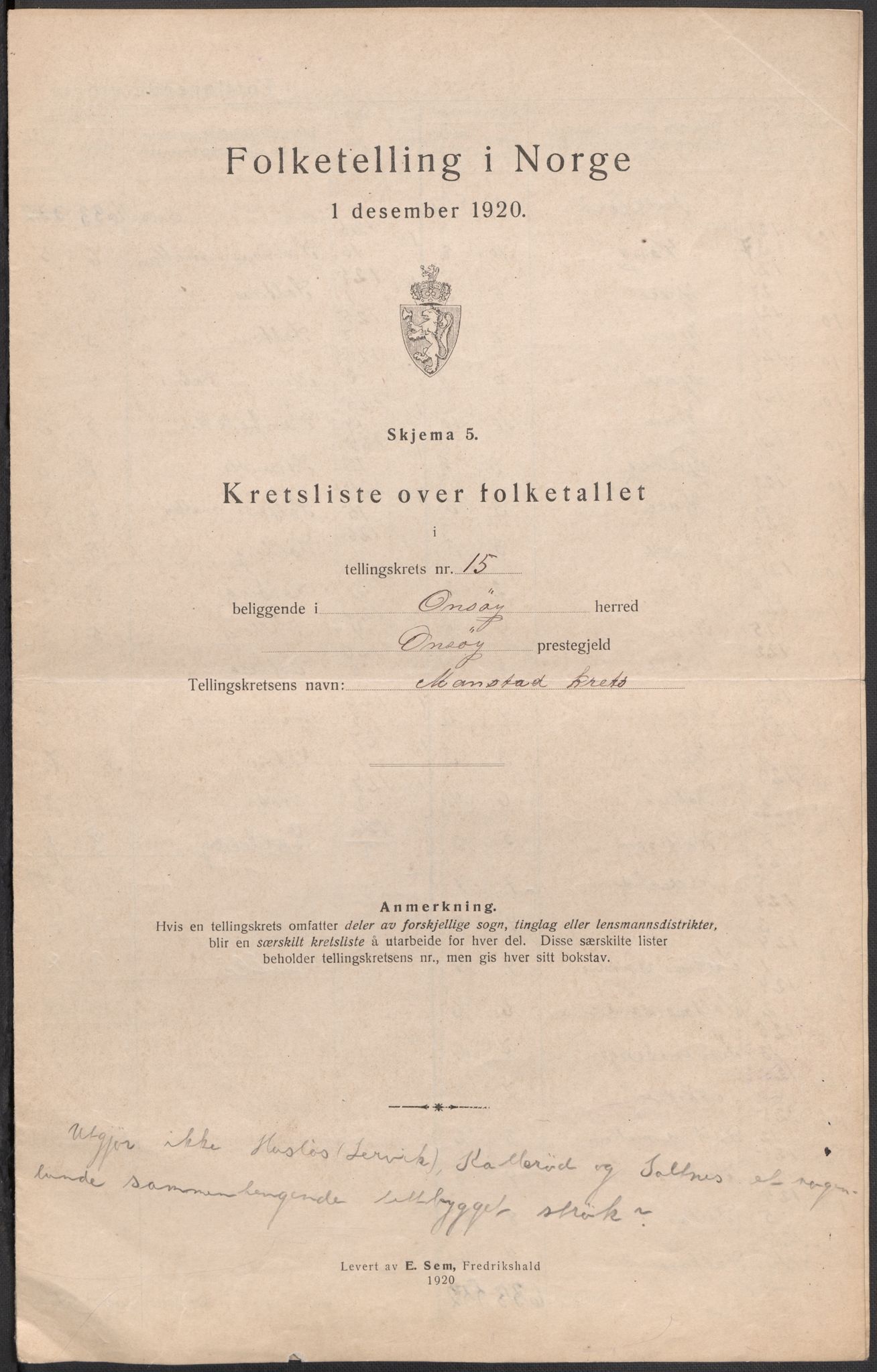 SAO, 1920 census for Onsøy, 1920, p. 63