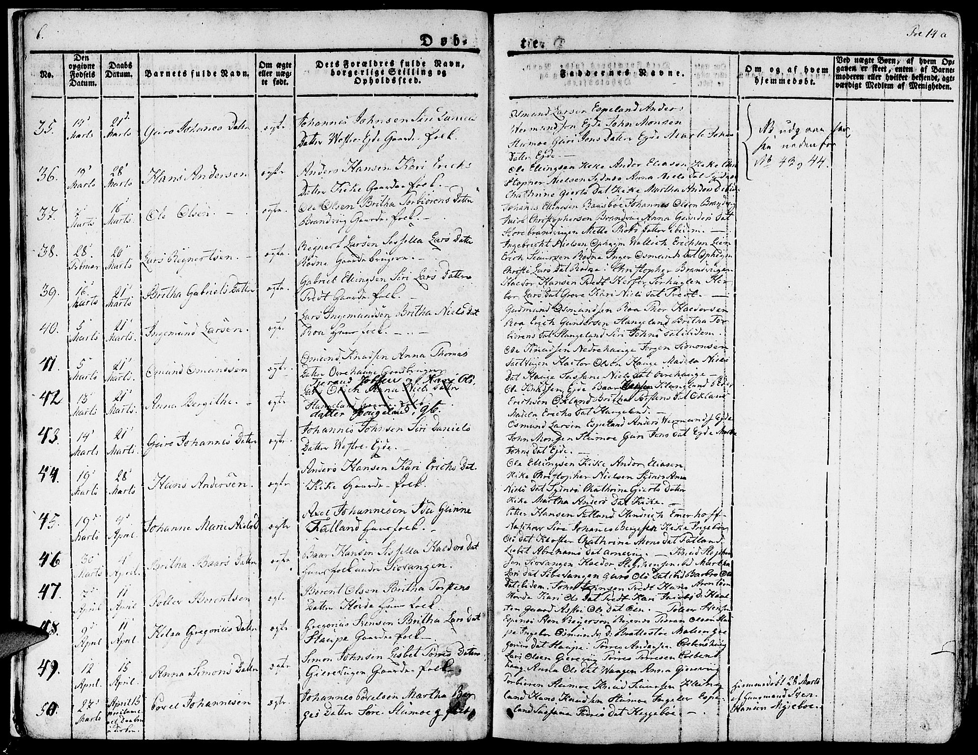 Fjelberg sokneprestembete, SAB/A-75201/H/Haa: Parish register (official) no. A 5, 1822-1834, p. 14