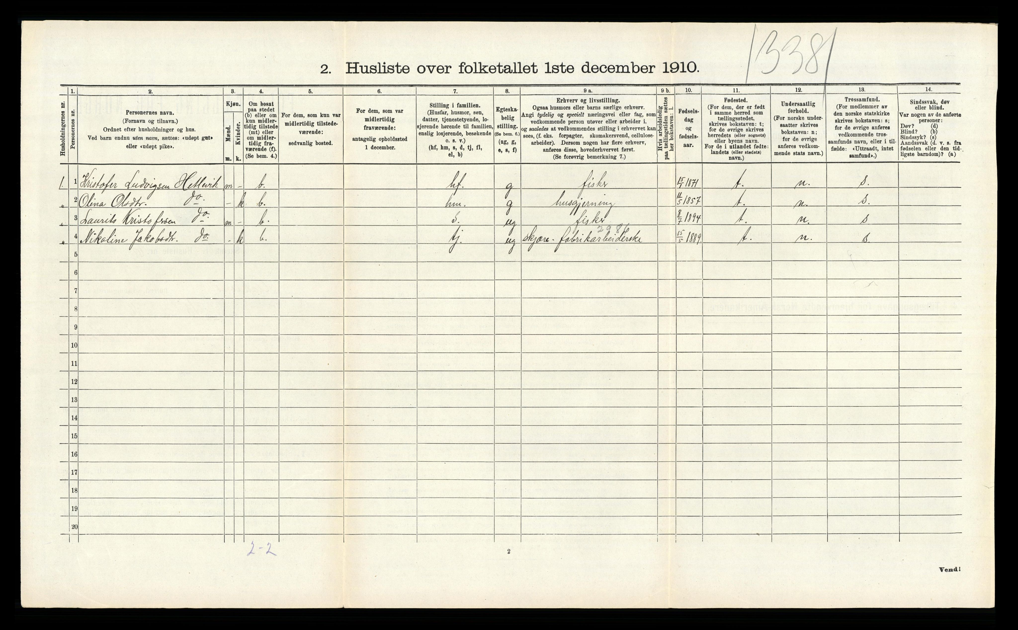 RA, 1910 census for Askøy, 1910, p. 905