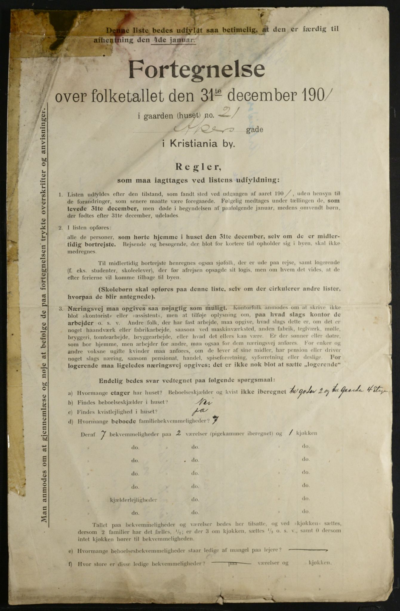 OBA, Municipal Census 1901 for Kristiania, 1901, p. 69