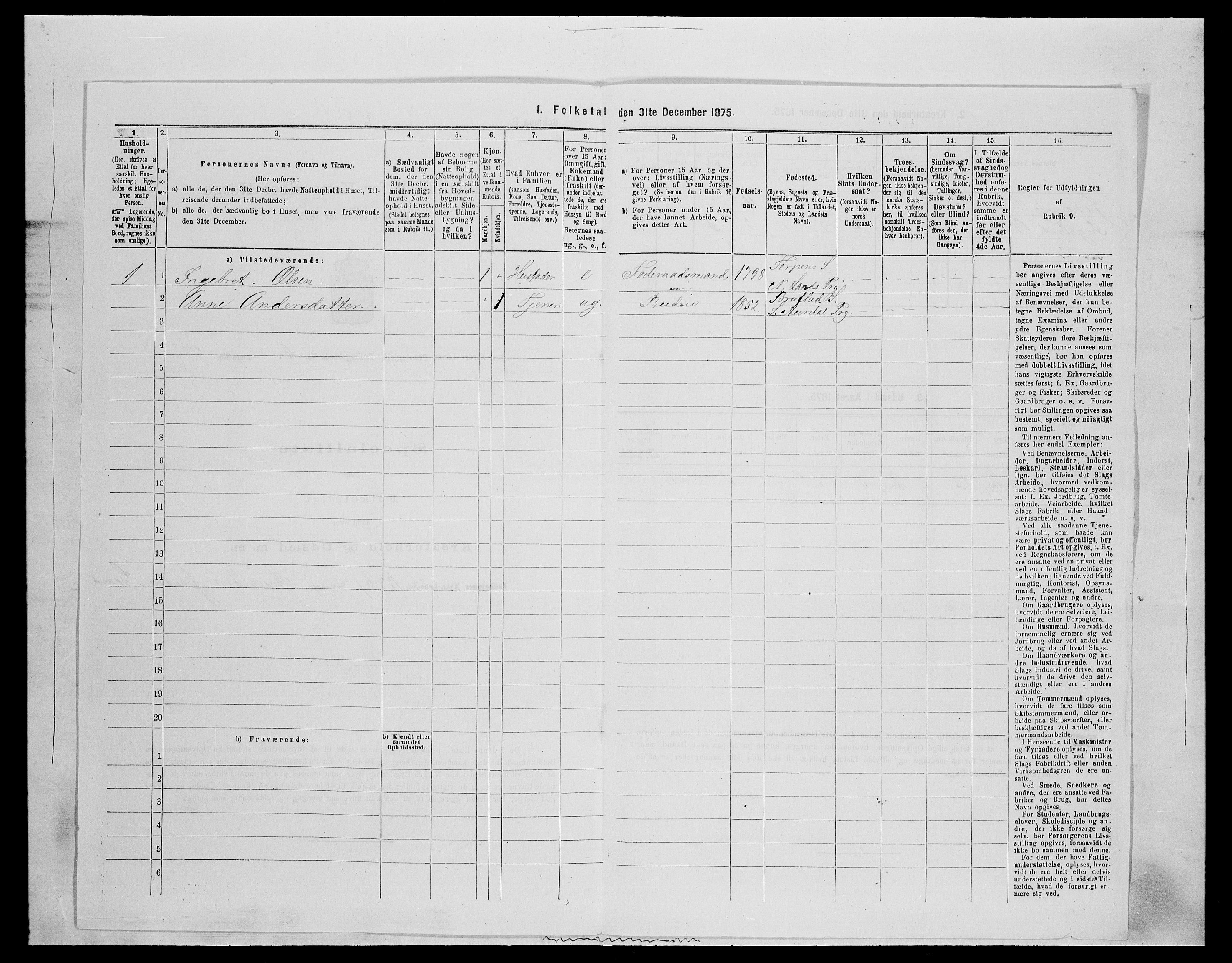 SAH, 1875 census for 0538P Nordre Land, 1875, p. 1080