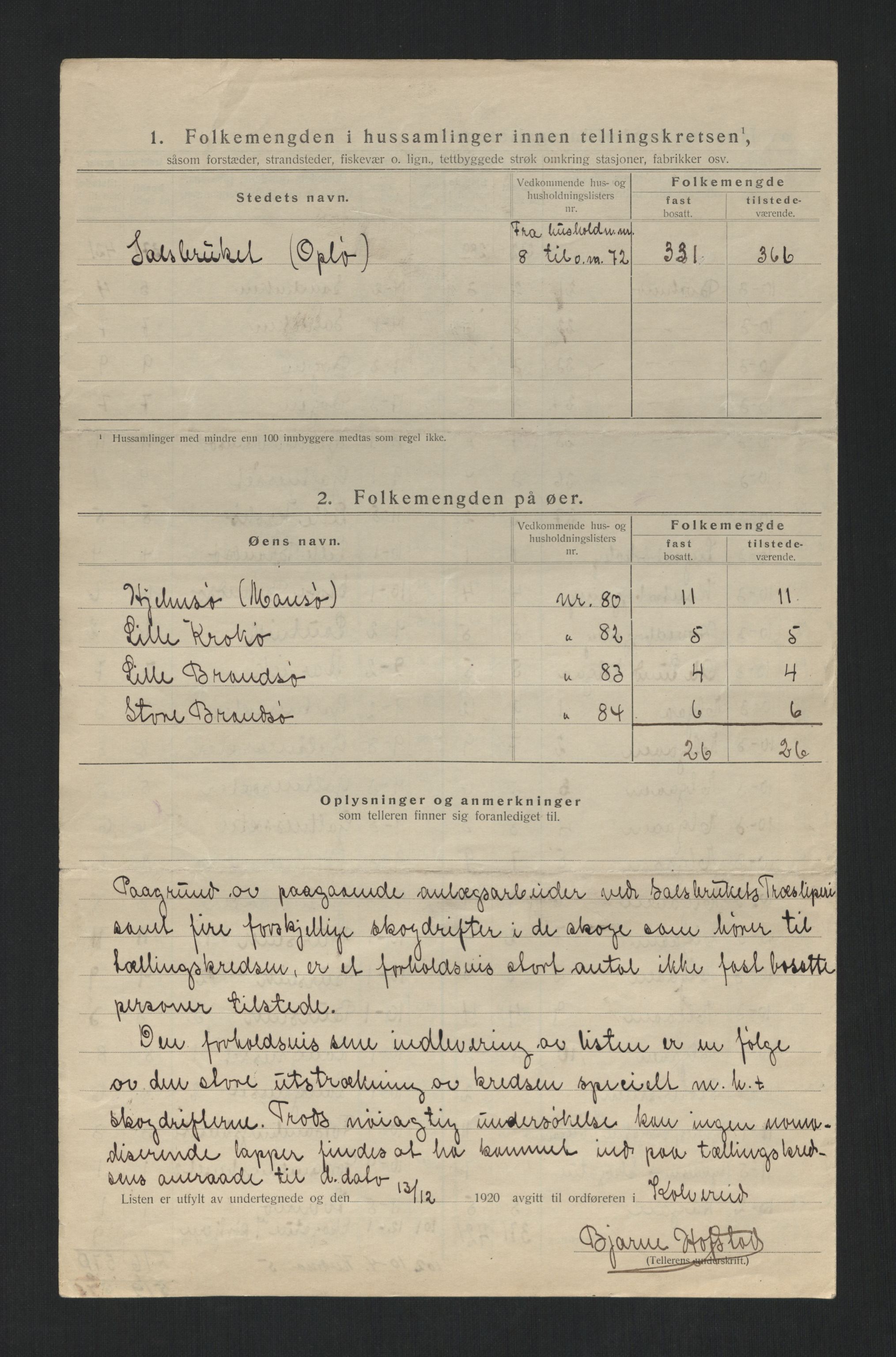 SAT, 1920 census for Kolvereid, 1920, p. 29