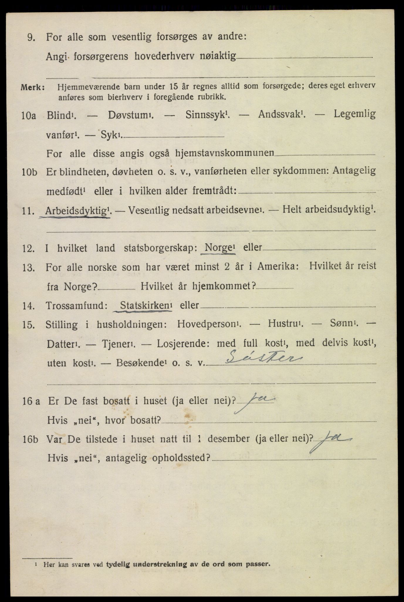 SAH, 1920 census for Øyer, 1920, p. 5011