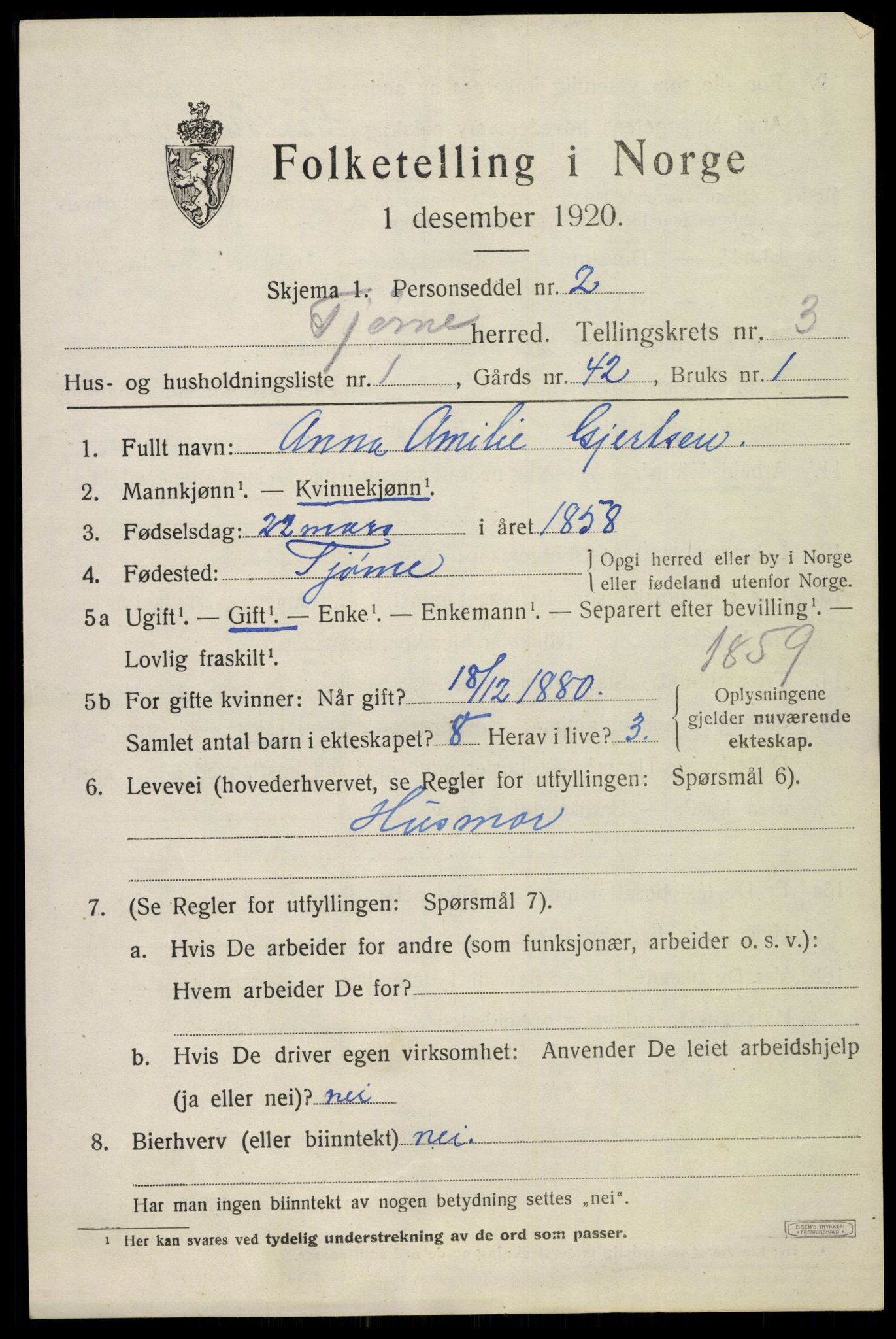 SAKO, 1920 census for Tjøme, 1920, p. 4775