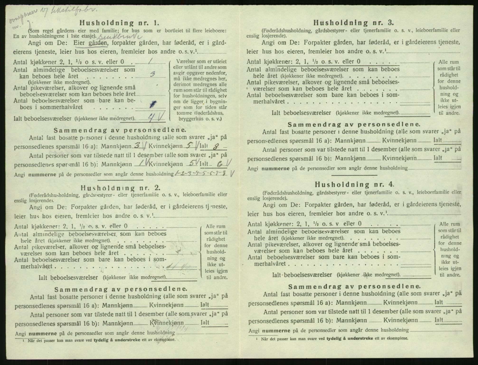 SAK, 1920 census for Iveland, 1920, p. 60