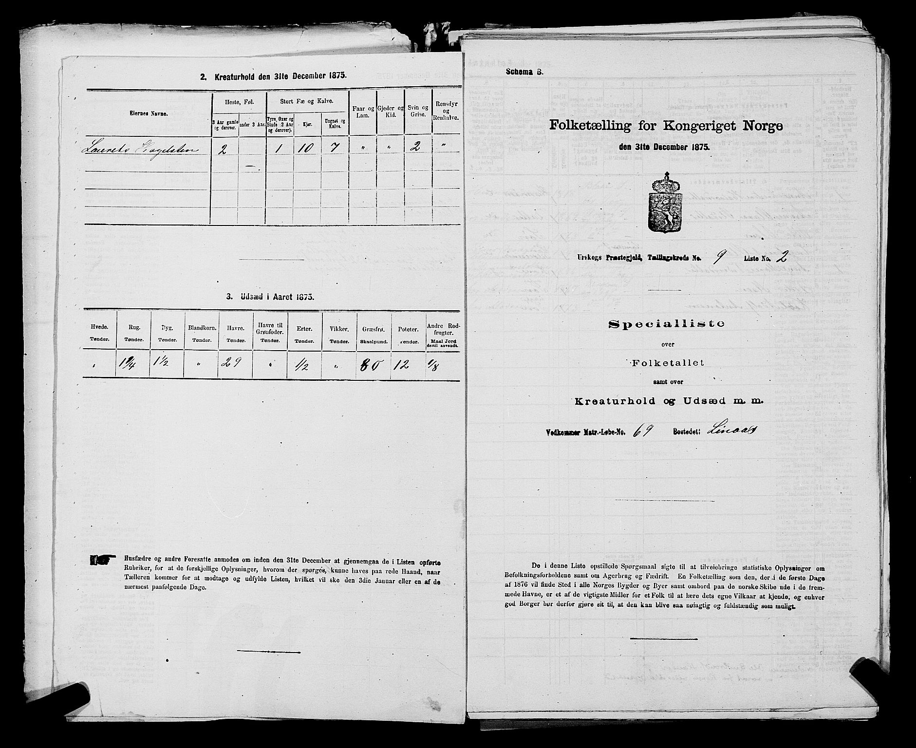 RA, 1875 census for 0224P Aurskog, 1875, p. 832