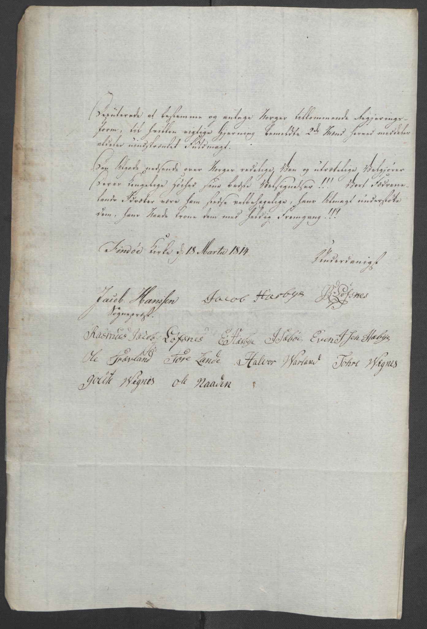 Statsrådssekretariatet, RA/S-1001/D/Db/L0008: Fullmakter for Eidsvollsrepresentantene i 1814. , 1814, p. 215