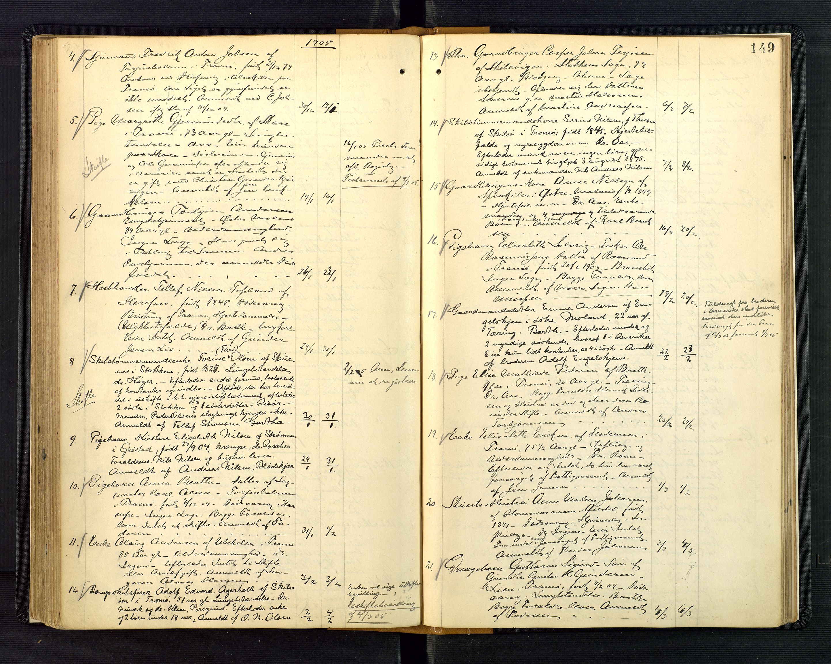 Nedenes sorenskriveri, SAK/1221-0006/H/Ha/L0003: Dødsfallsprotokoll nr 3, 1890-1914, p. 149