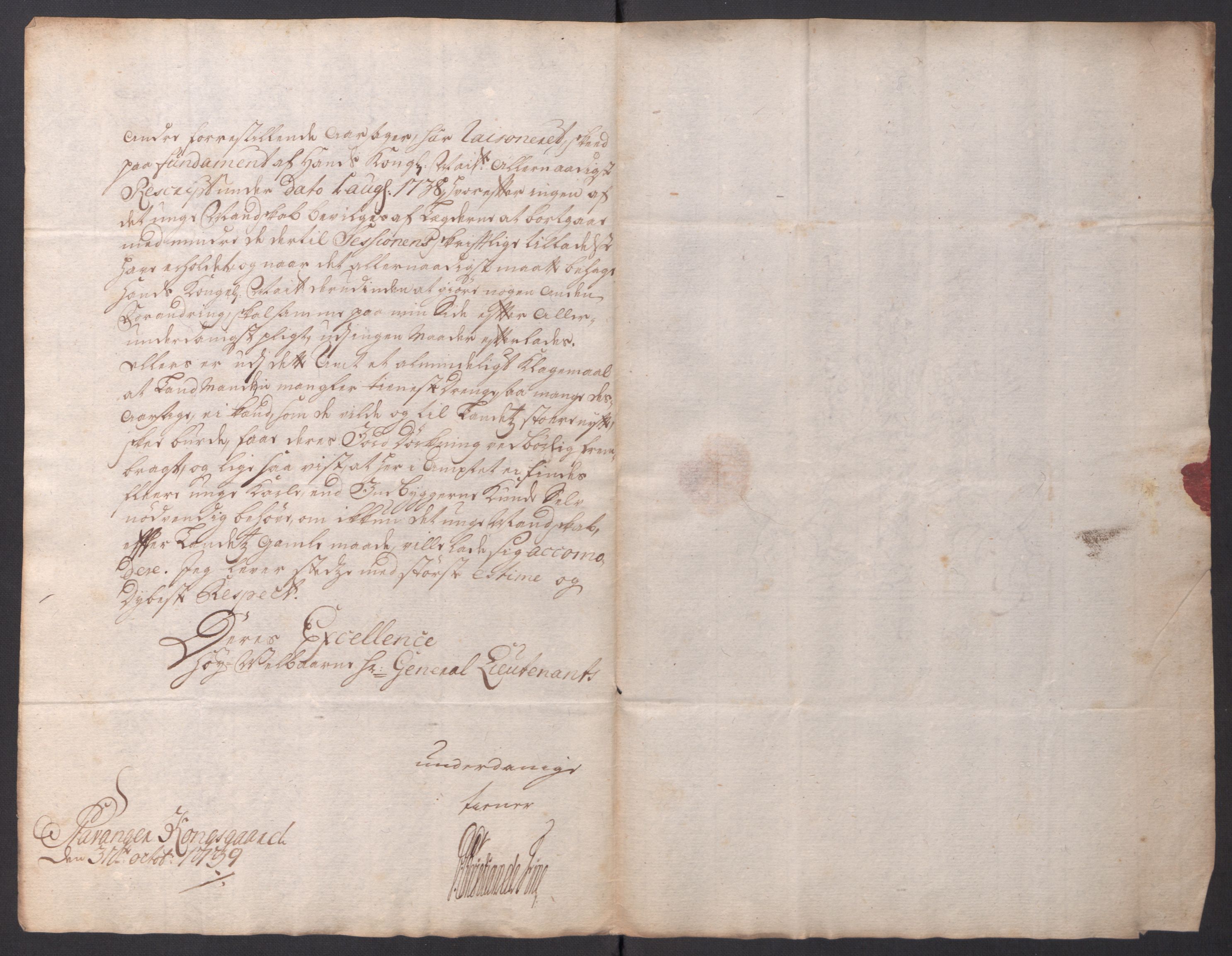 Kommanderende general (KG I) med Det norske krigsdirektorium, AV/RA-EA-5419/D/L0061: Stattholderens, stiftamtmenns og amtmenns brev, 1731-1740, p. 336