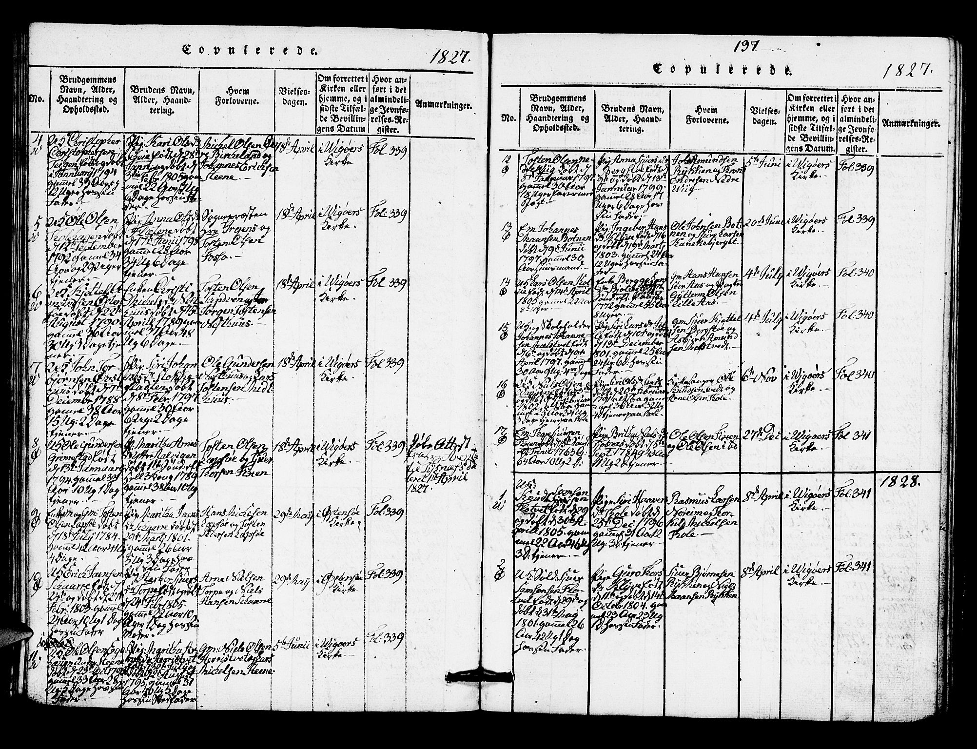 Kvam sokneprestembete, AV/SAB-A-76201/H/Hab: Parish register (copy) no. A 1, 1818-1832, p. 197