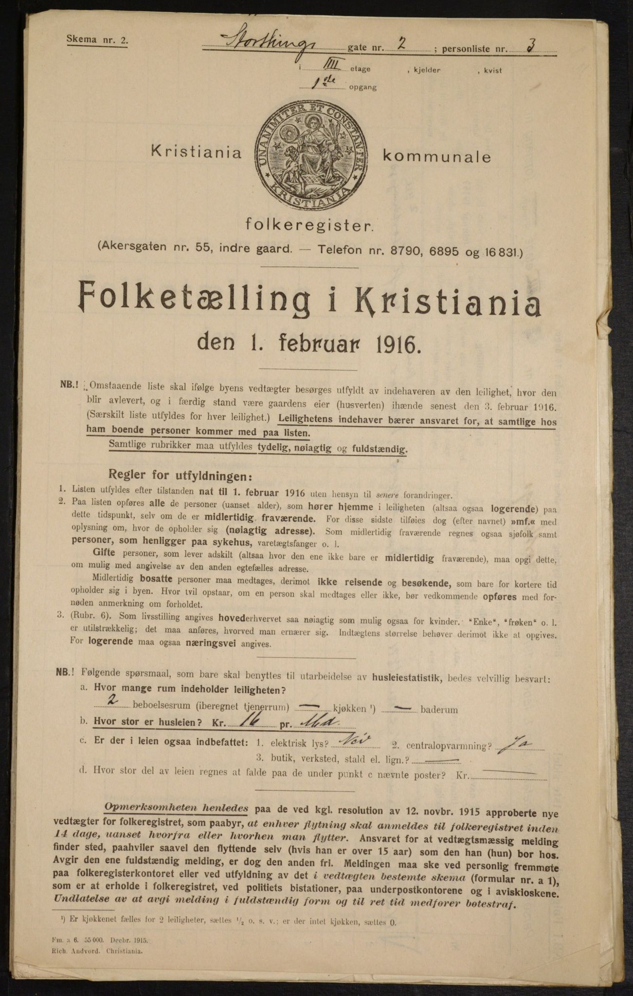 OBA, Municipal Census 1916 for Kristiania, 1916, p. 106275