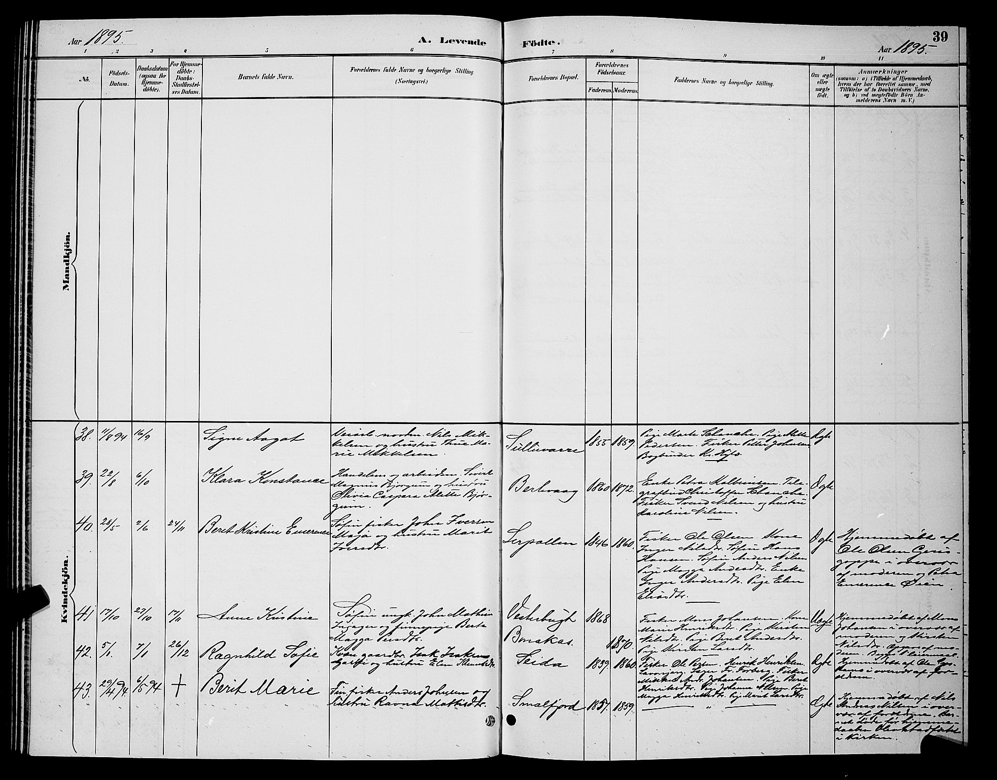 Tana sokneprestkontor, AV/SATØ-S-1334/H/Hb/L0004klokker: Parish register (copy) no. 4, 1890-1903, p. 39