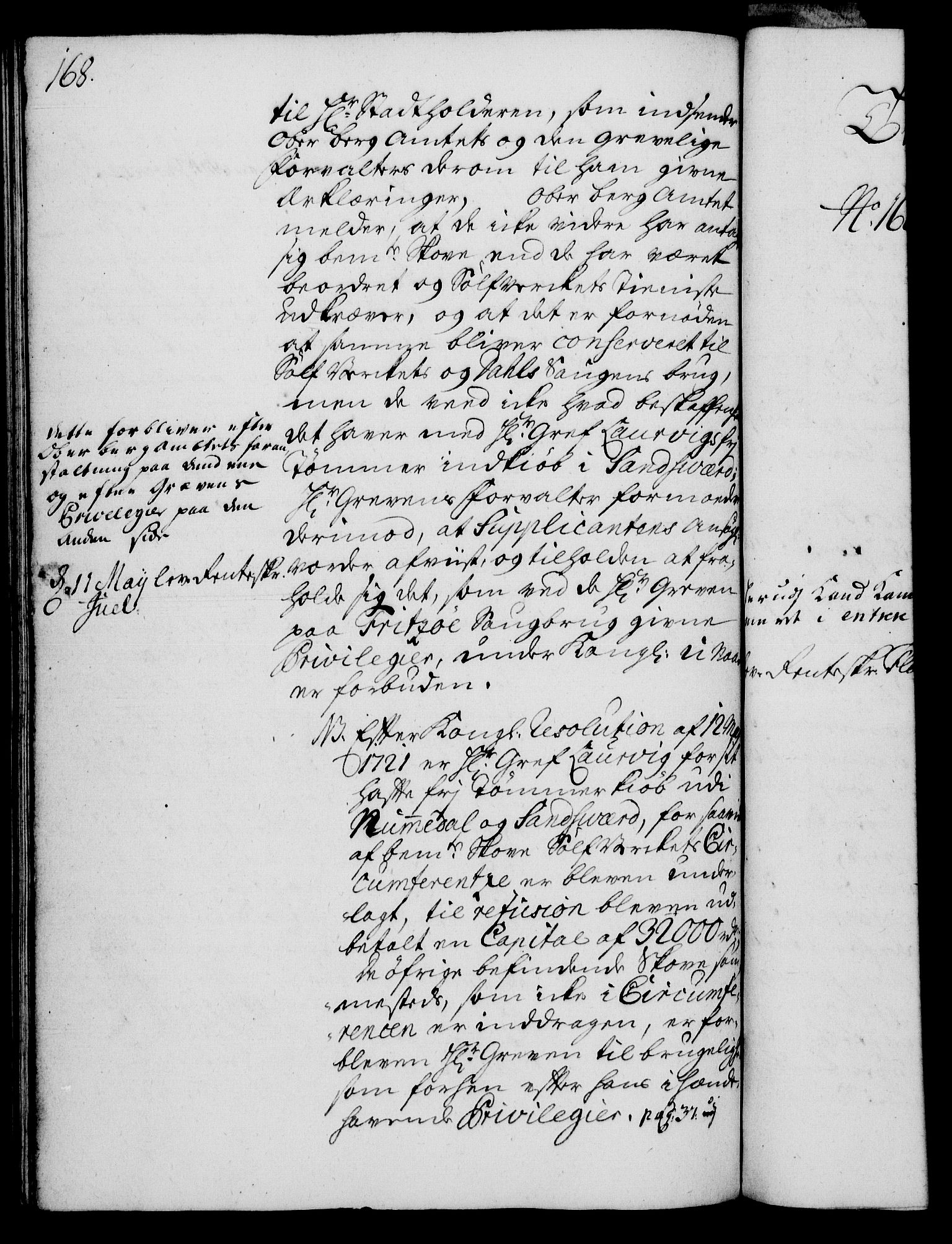 Rentekammeret, Kammerkanselliet, AV/RA-EA-3111/G/Gh/Gha/L0016: Norsk ekstraktmemorialprotokoll (merket RK 53.61), 1734-1735, p. 168