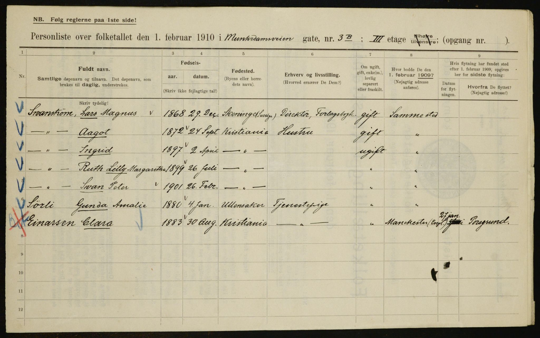 OBA, Municipal Census 1910 for Kristiania, 1910, p. 64528