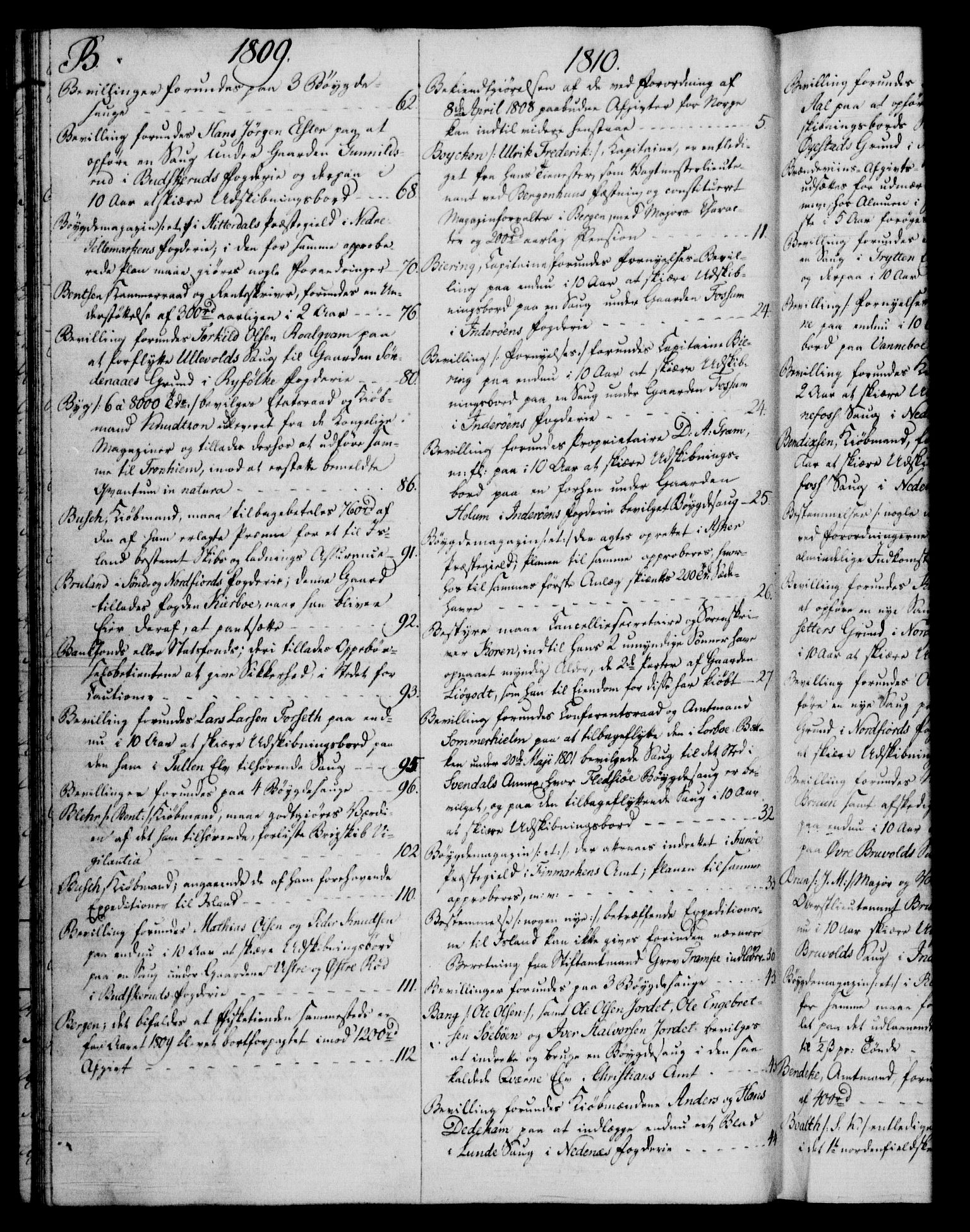 Rentekammeret, Kammerkanselliet, AV/RA-EA-3111/G/Gf/Gfb/L0016: Register til norske relasjons- og resolusjonsprotokoller (merket RK 52.111), 1801-1814, p. 37