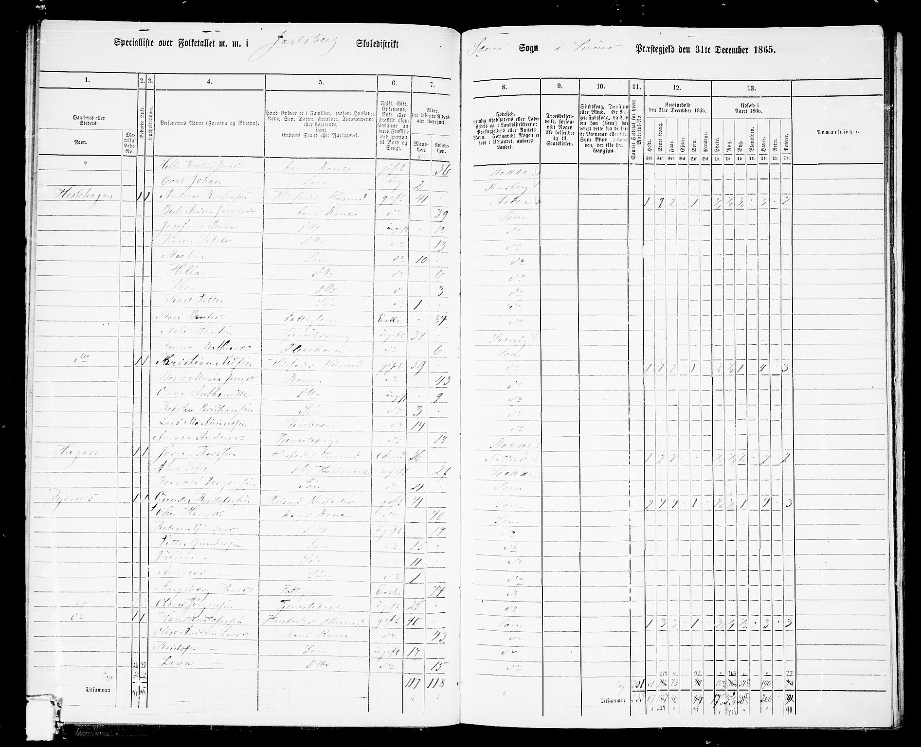 RA, 1865 census for Sem, 1865, p. 59