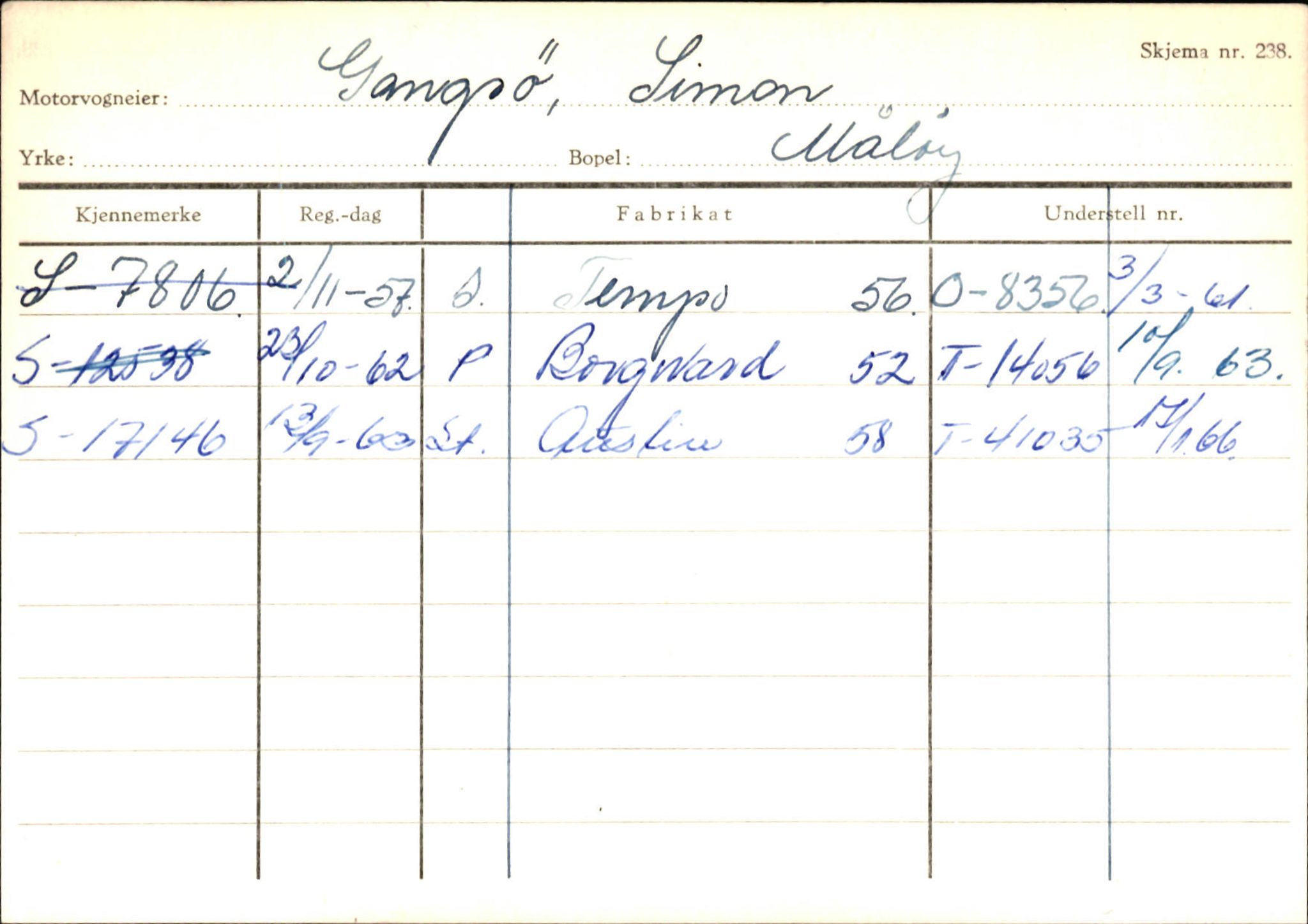 Statens vegvesen, Sogn og Fjordane vegkontor, SAB/A-5301/4/F/L0144: Registerkort Vågsøy A-R, 1945-1975, p. 666