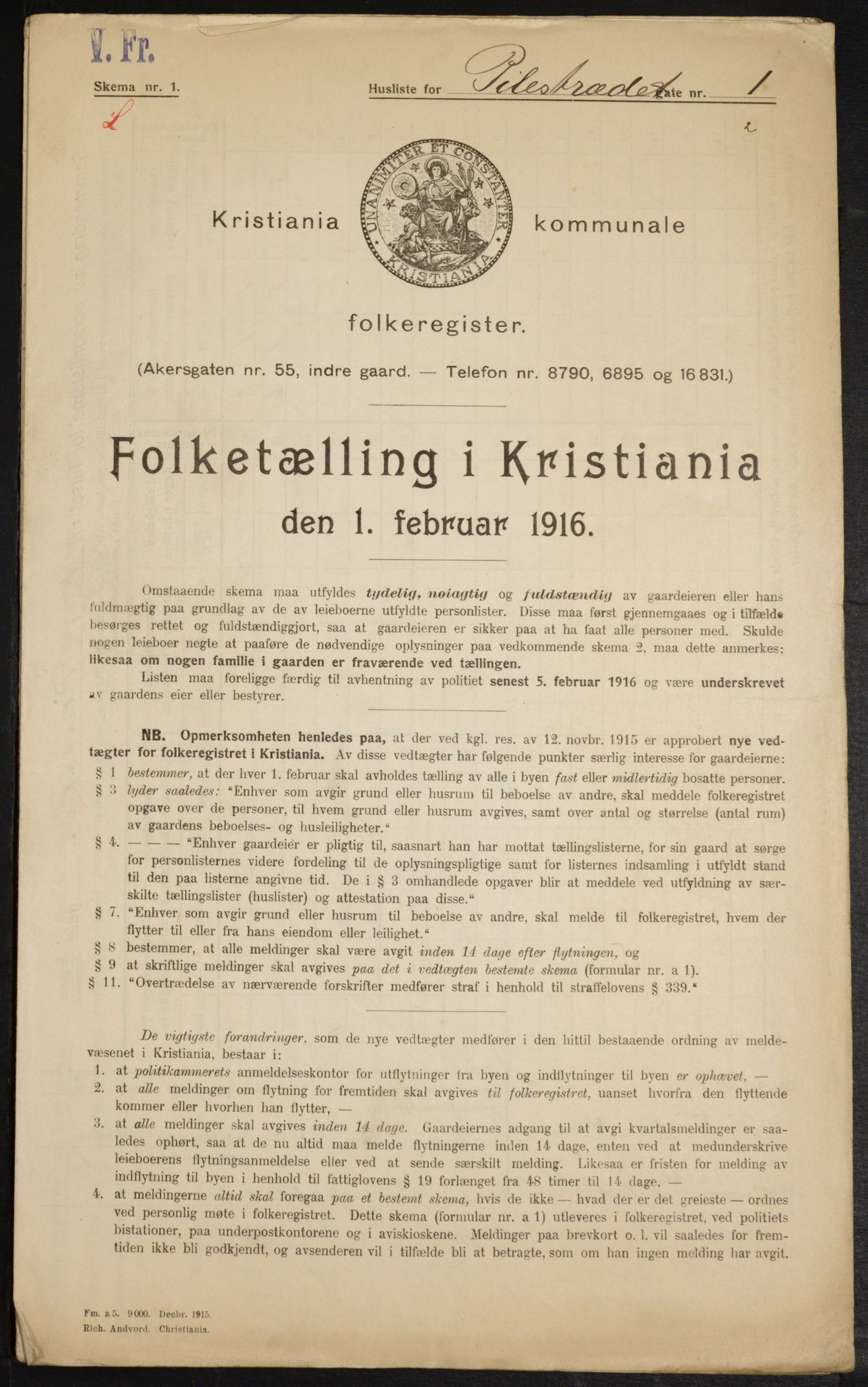 OBA, Municipal Census 1916 for Kristiania, 1916, p. 80739