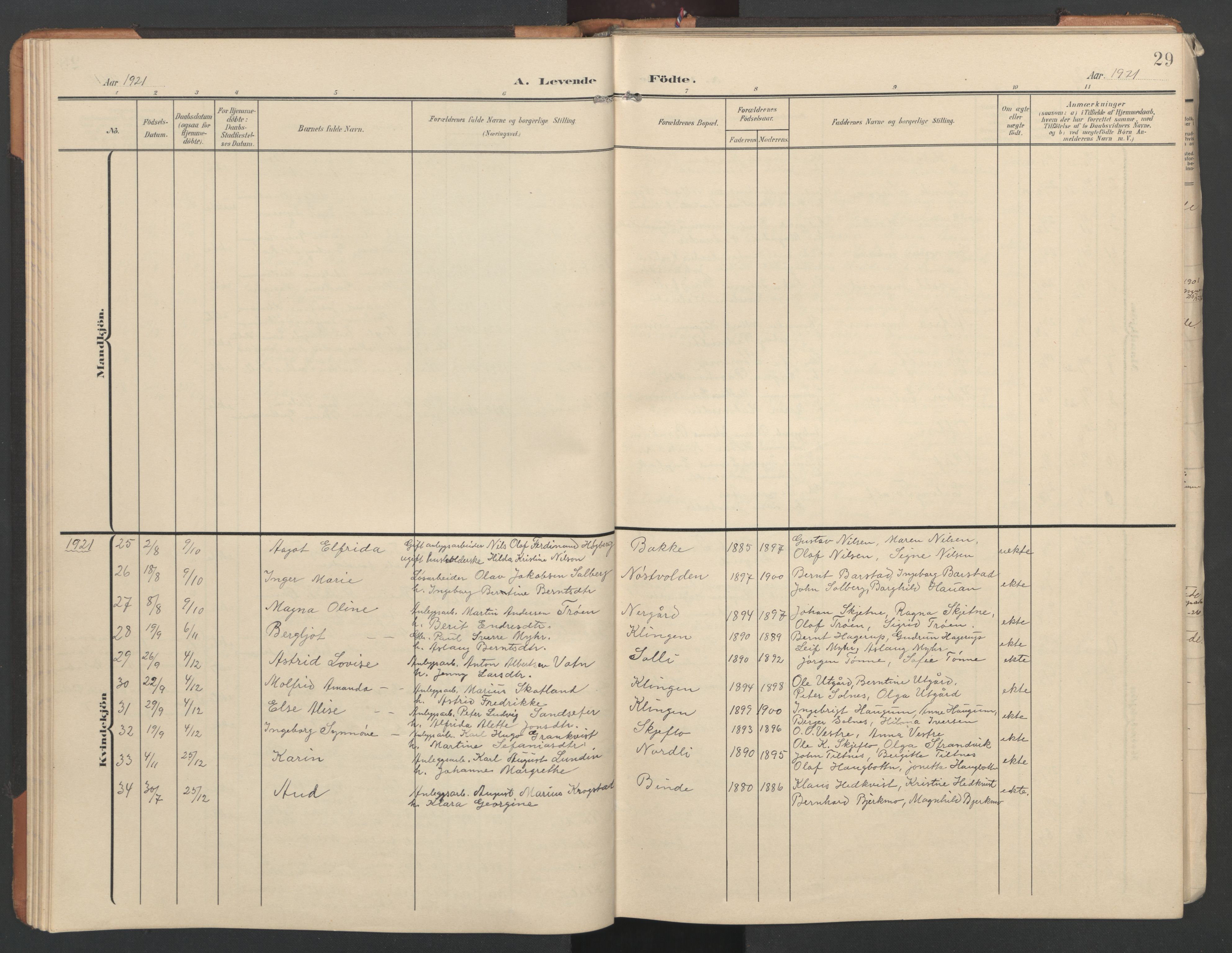 Ministerialprotokoller, klokkerbøker og fødselsregistre - Nord-Trøndelag, AV/SAT-A-1458/746/L0455: Parish register (copy) no. 746C01, 1908-1933, p. 29