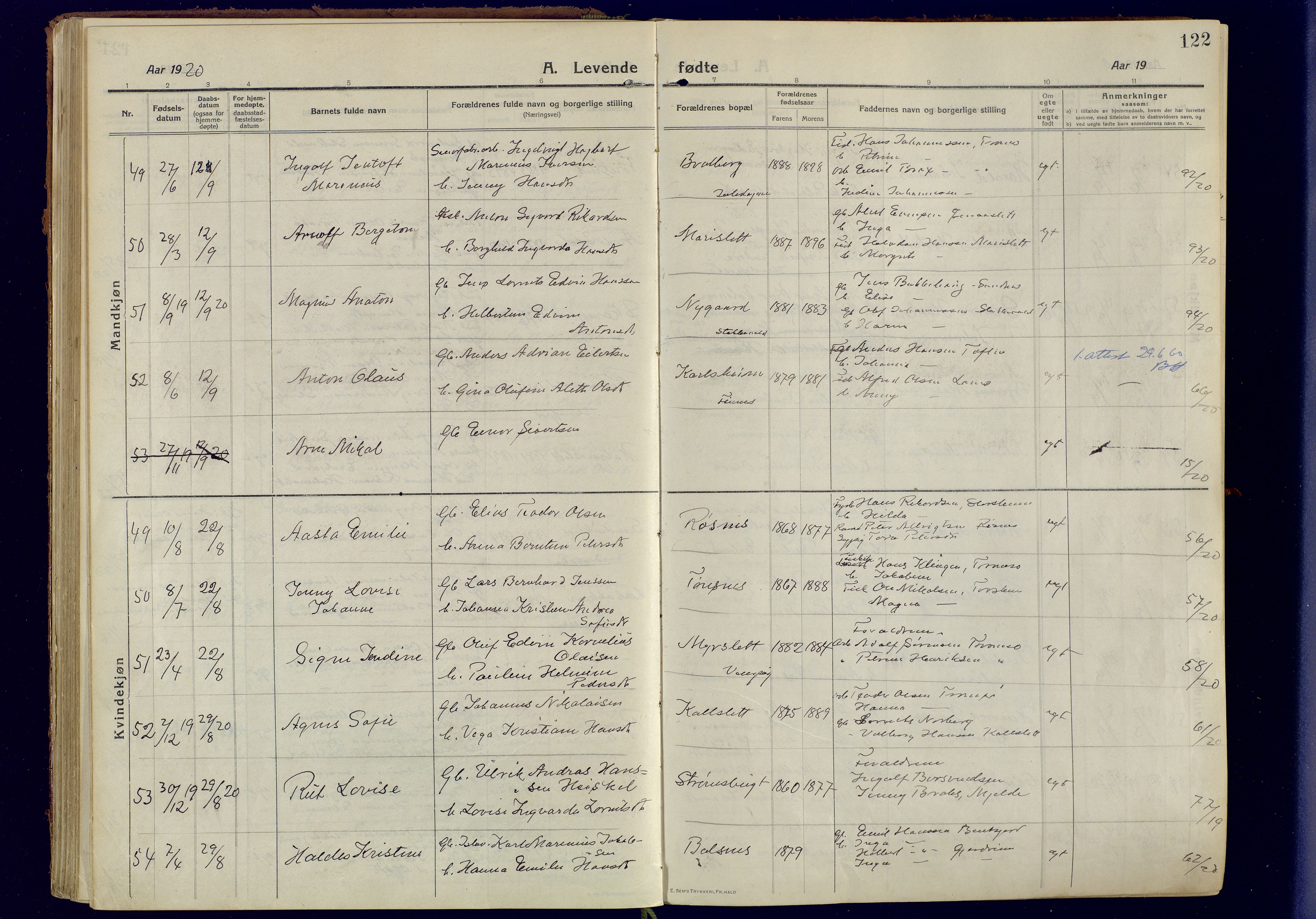 Tromsøysund sokneprestkontor, AV/SATØ-S-1304/G/Ga/L0008kirke: Parish register (official) no. 8, 1914-1922, p. 122