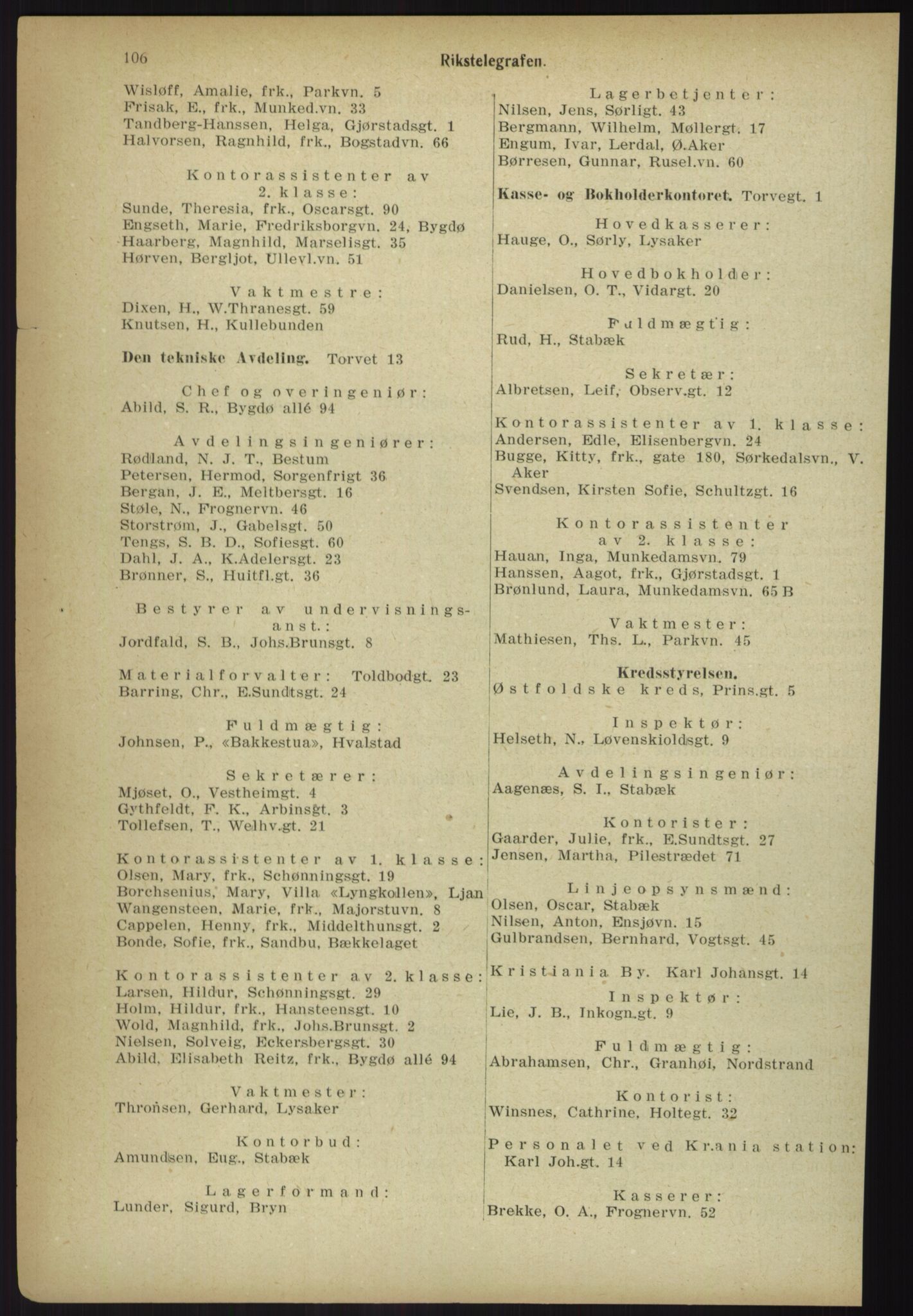Kristiania/Oslo adressebok, PUBL/-, 1918, p. 113