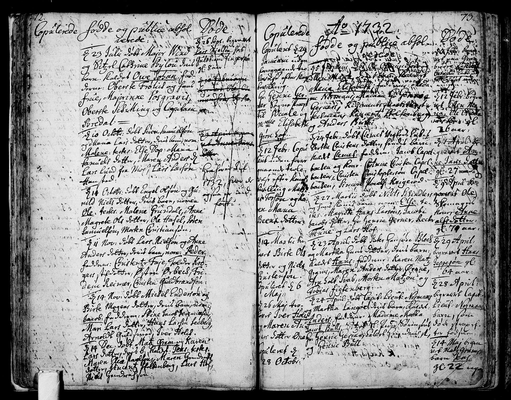 Tønsberg kirkebøker, AV/SAKO-A-330/F/Fb/L0001: Parish register (official) no. II 1, 1690-1796, p. 72-73