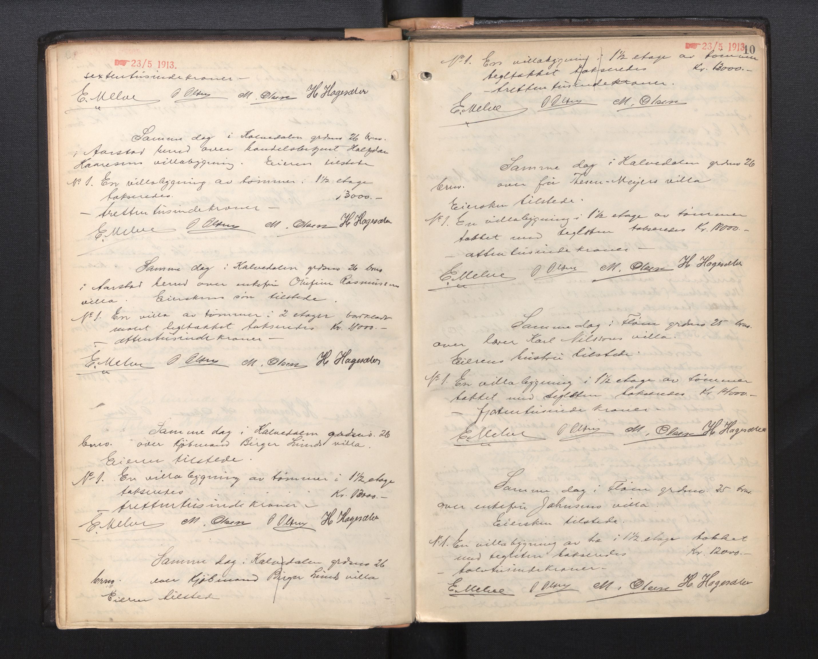 Byfogd og Byskriver i Bergen, AV/SAB-A-3401/11/11Da/L0033: Branntakstprotokoll, 1913-1921, p. 10