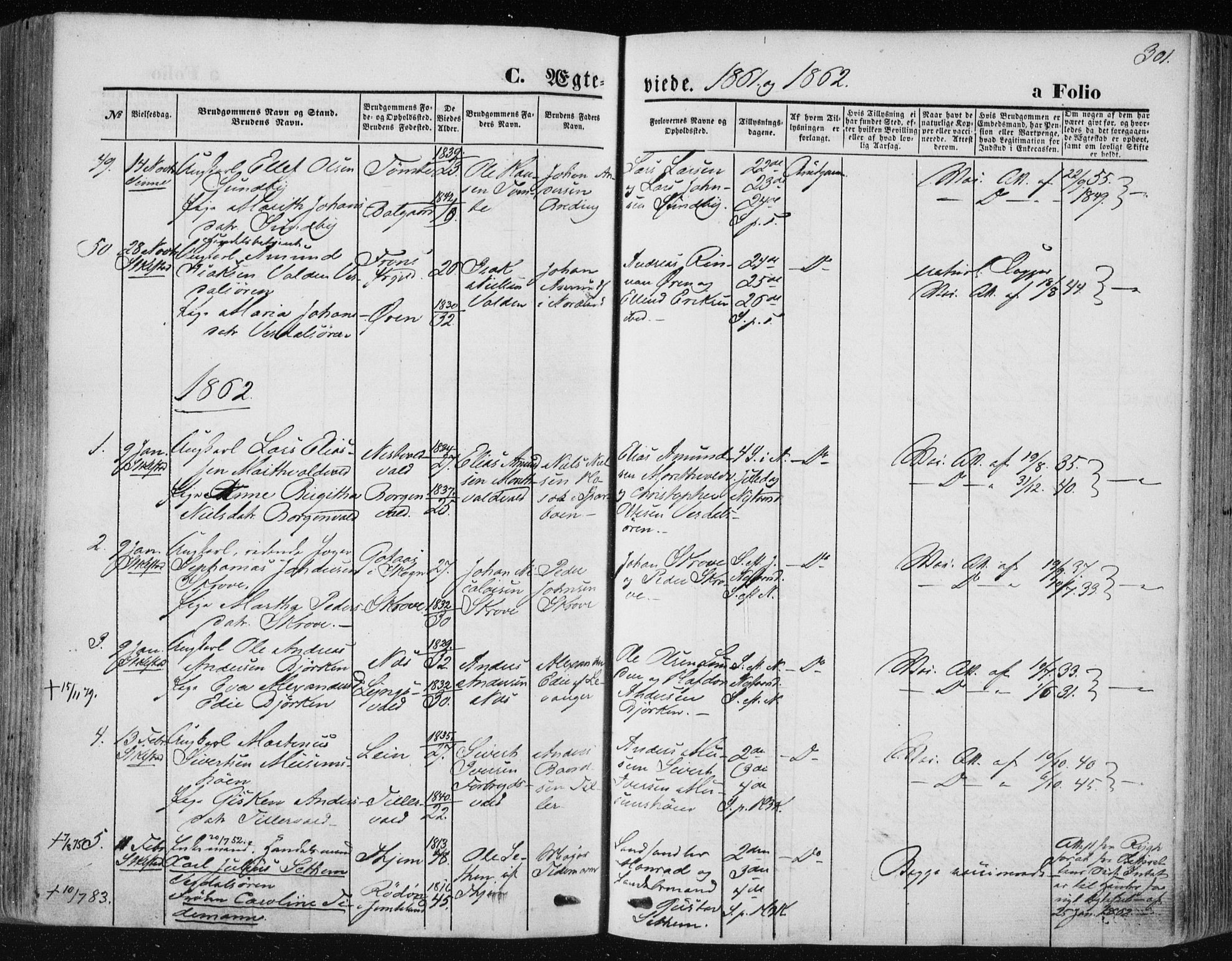 Ministerialprotokoller, klokkerbøker og fødselsregistre - Nord-Trøndelag, SAT/A-1458/723/L0241: Parish register (official) no. 723A10, 1860-1869, p. 301