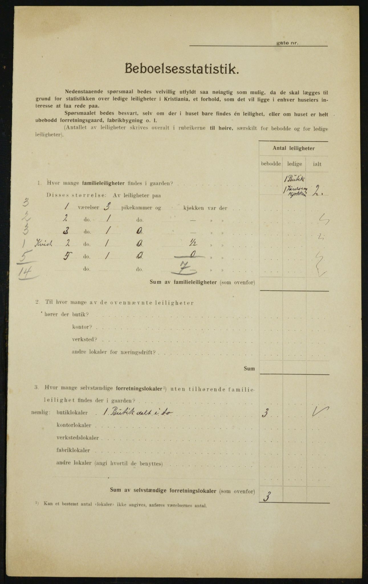 OBA, Municipal Census 1910 for Kristiania, 1910, p. 71464