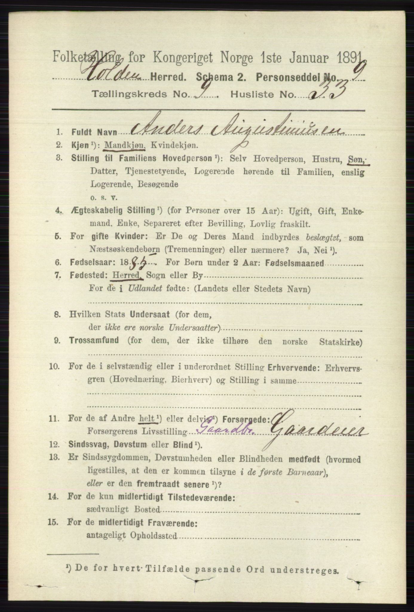 RA, 1891 census for 0819 Holla, 1891, p. 4253