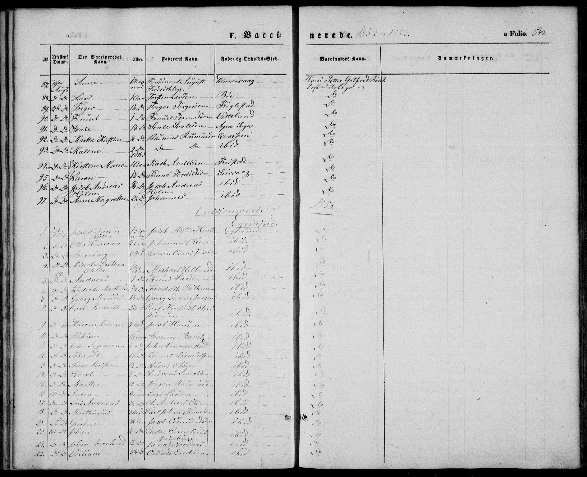 Eigersund sokneprestkontor, SAST/A-101807/S08/L0013: Parish register (official) no. A 12.2, 1850-1865, p. 542