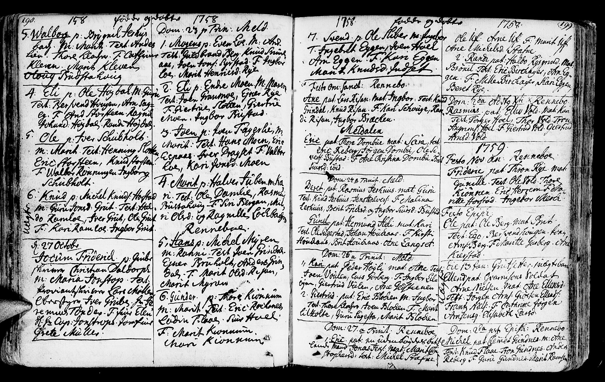 Ministerialprotokoller, klokkerbøker og fødselsregistre - Sør-Trøndelag, SAT/A-1456/672/L0851: Parish register (official) no. 672A04, 1751-1775, p. 198-199