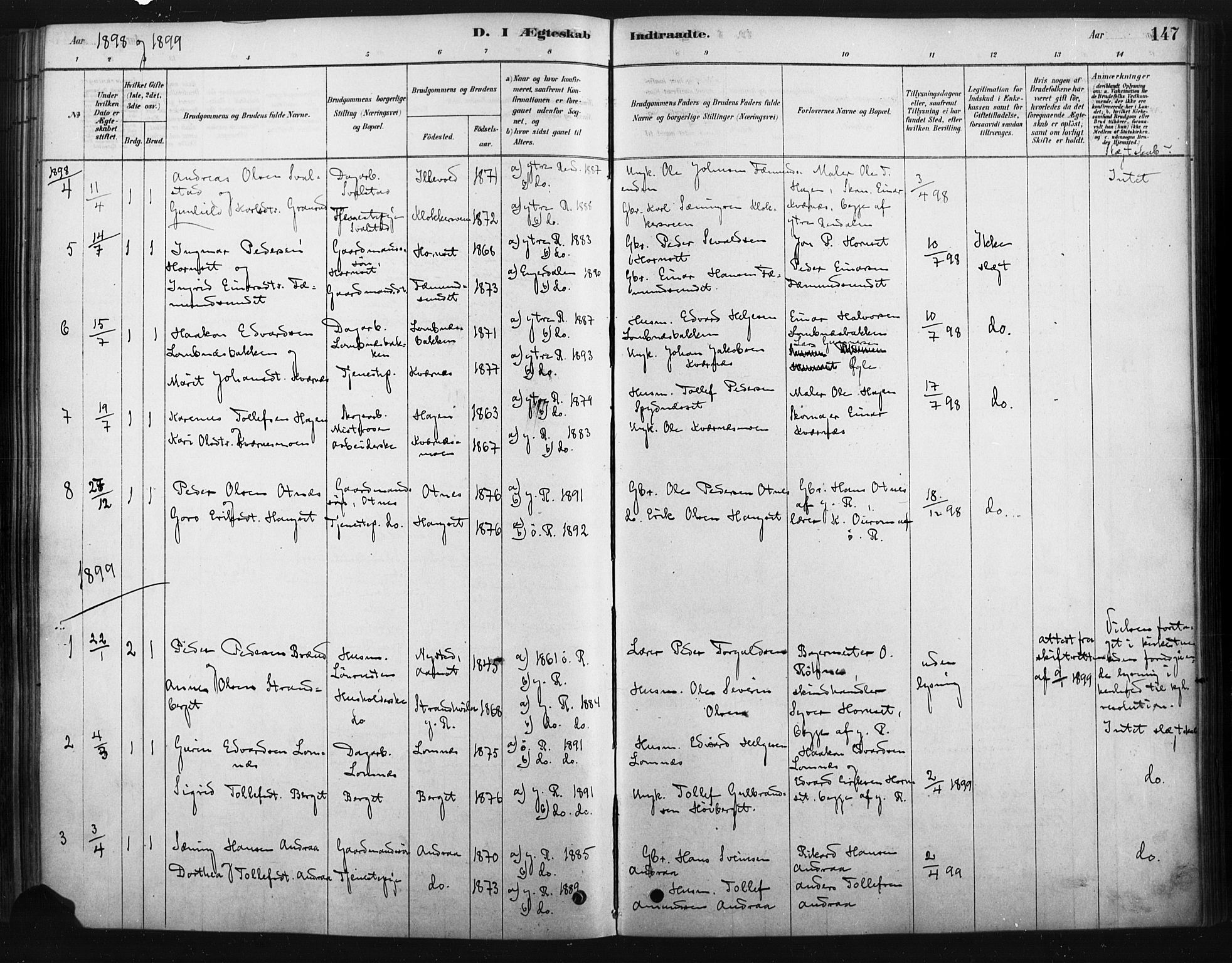 Rendalen prestekontor, AV/SAH-PREST-054/H/Ha/Haa/L0010: Parish register (official) no. 10, 1878-1901, p. 147